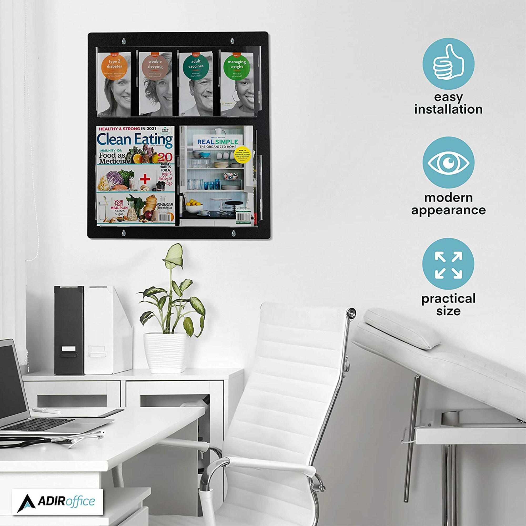 AdirOffice 640-2023-BLK-2PK Wall-Mounted-Shelving - View #7