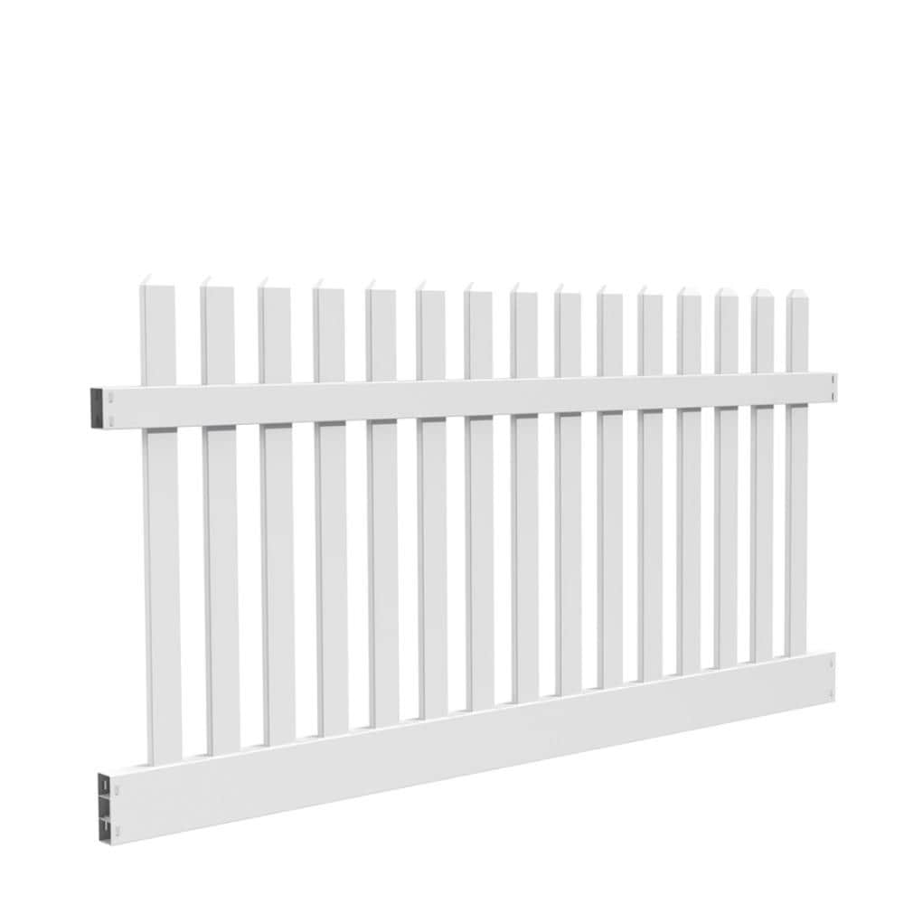 Freedom Lennox 4-ft H x 8-ft W White Vinyl Dog Ear Fence Panel in the ...