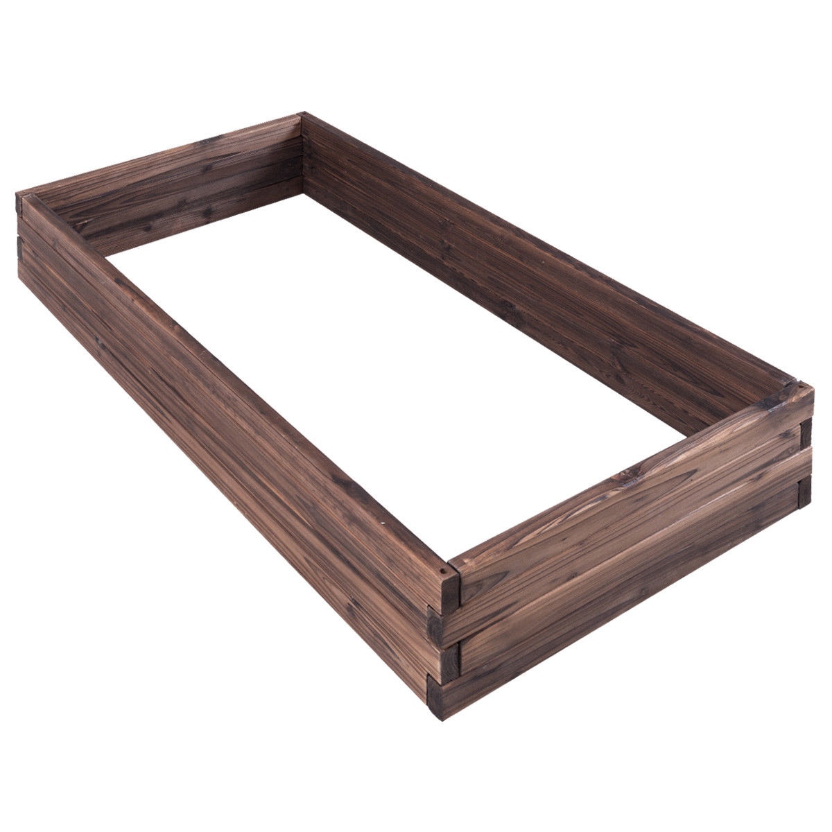 WELLFOR ORQ-200BL 24-in W x 47-in L x 9-in H Brown Wood Raised Garden Bed