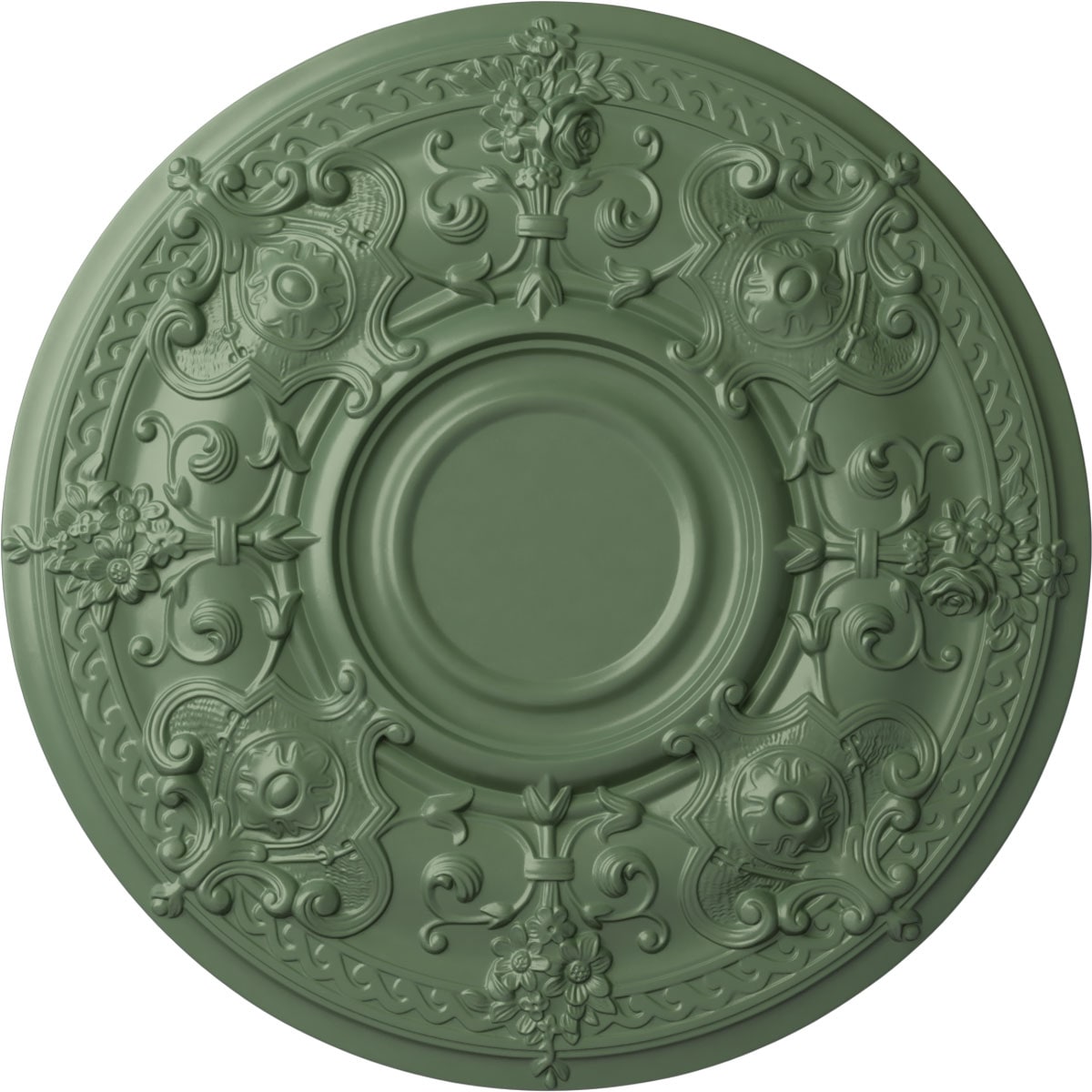 Ekena Millwork CM28OSAGF Oslo 28.125-in W x 28.125-in L Athenian Green Polyurethane Ceiling Medallion