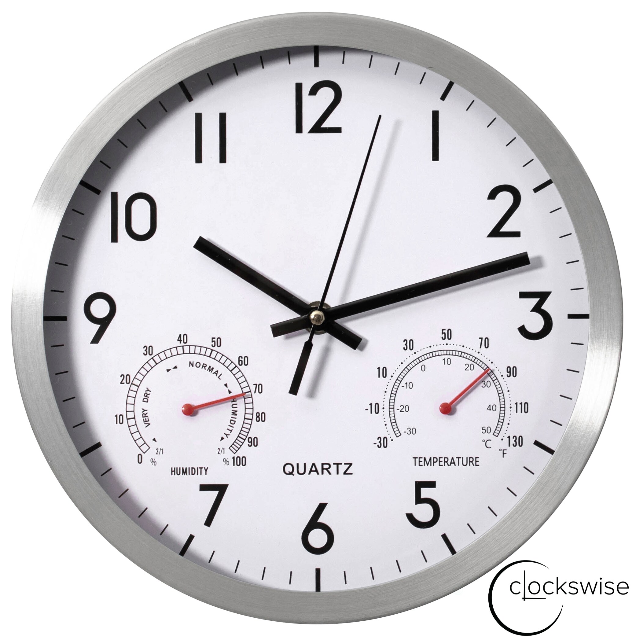 Clockswise QI004747.SI.10 Analog Round Wall Modern