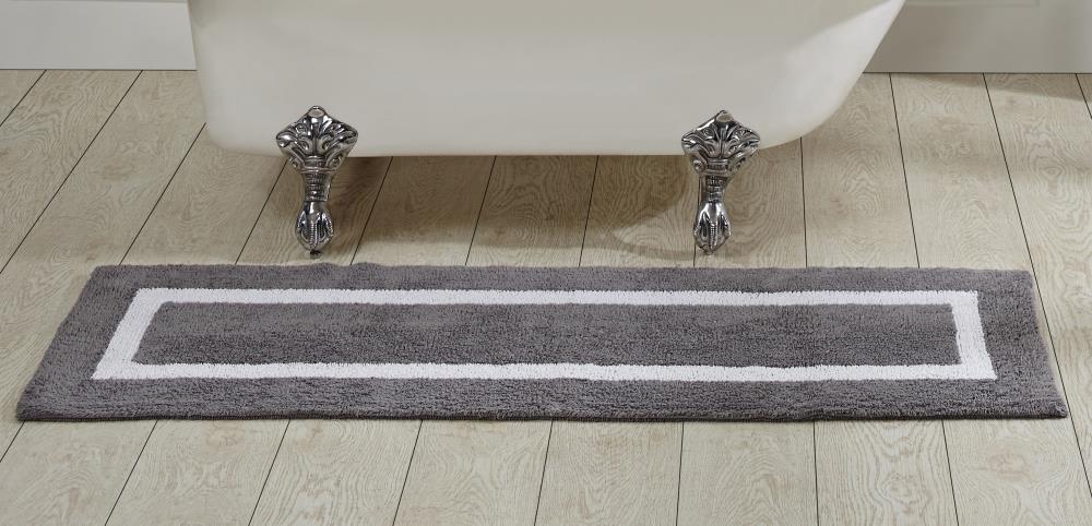 Better Trends Hotel Collection Bath Rug 60 In X 20 In Grey White Cotton Bath Rug In The Bathroom Rugs Mats Department At Lowes Com