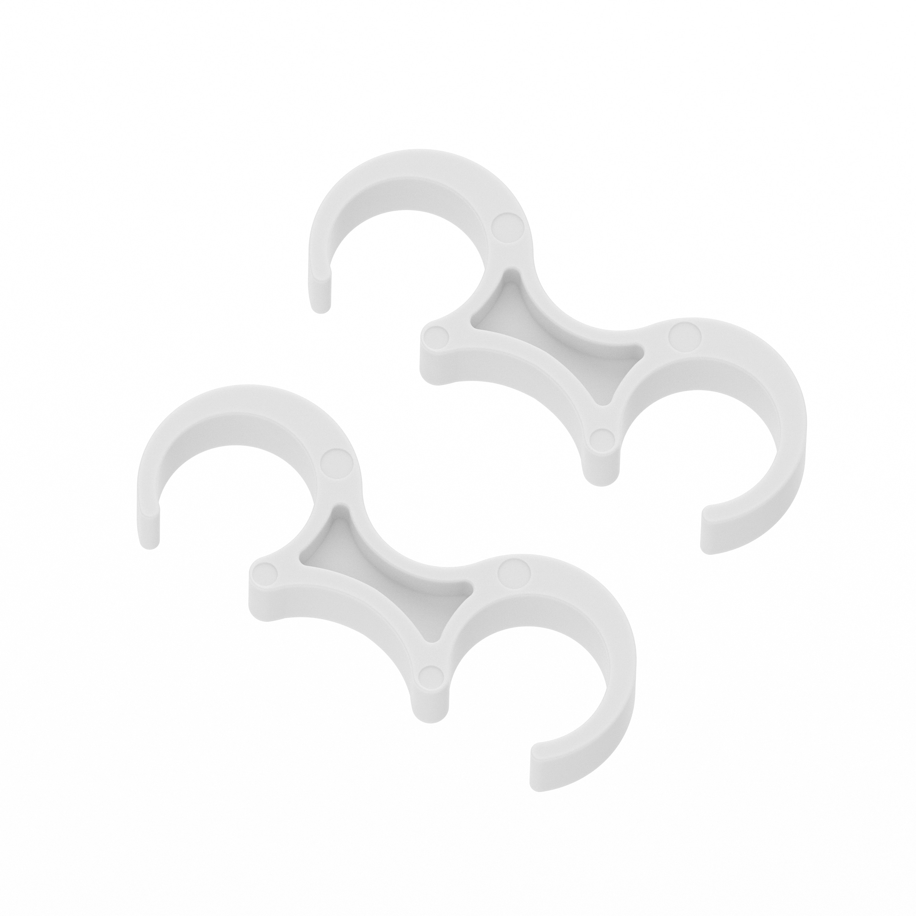 Flash Furniture 196861044021 Lowe White Wide Plastic Ganging Clips - Set of 2