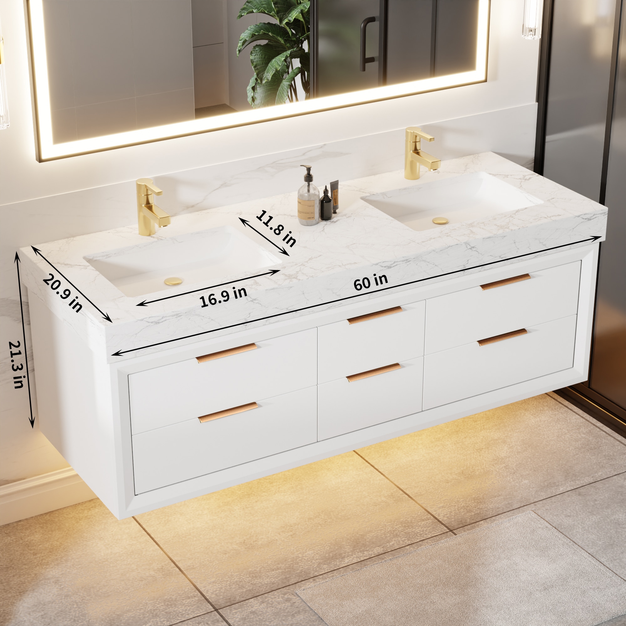 ExBrite XB6021V11DWH Bath-Vanity-Combo - View #2