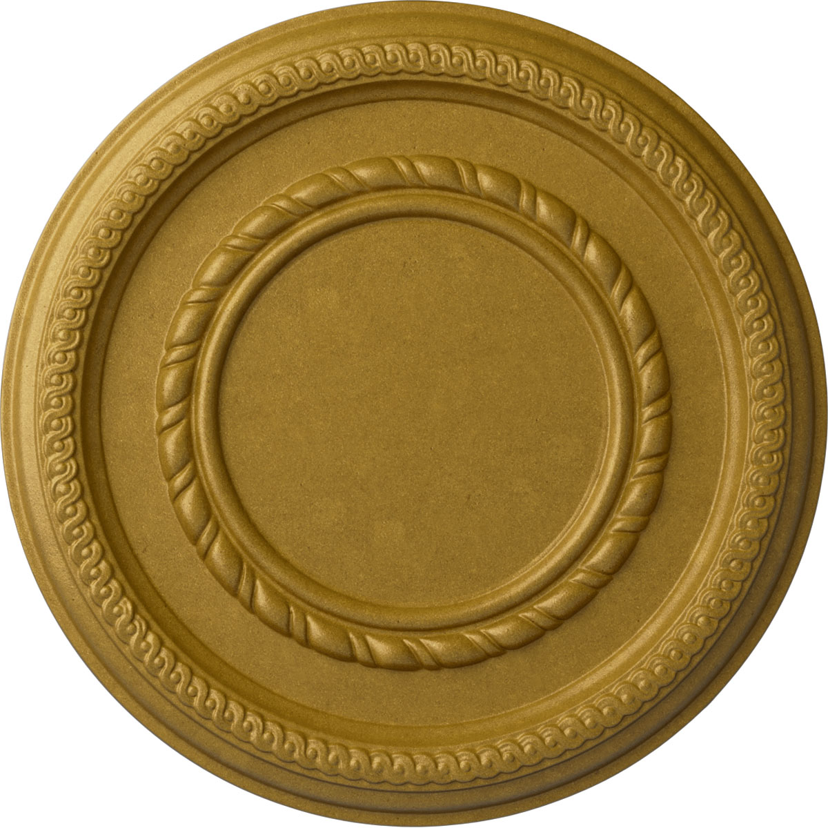 Ekena Millwork CM12FEPGS Federal Roped Small 12.5-in W x 12.5-in L Painted Pharaohs Gold Polyurethane Whole Ceiling Medallion