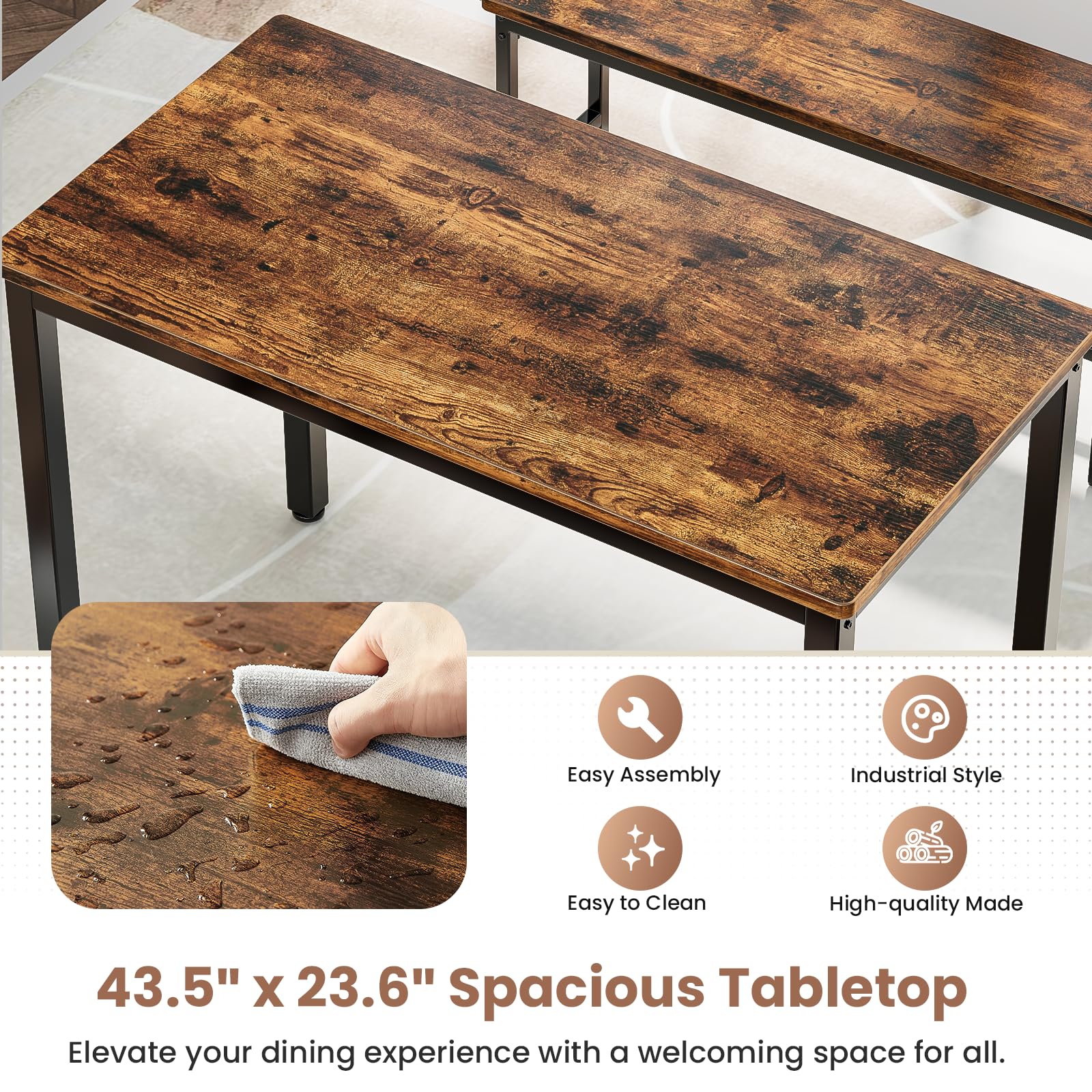 OBERSTER HK-DS-002-BR-SQGJ Dining-Tables - View #3