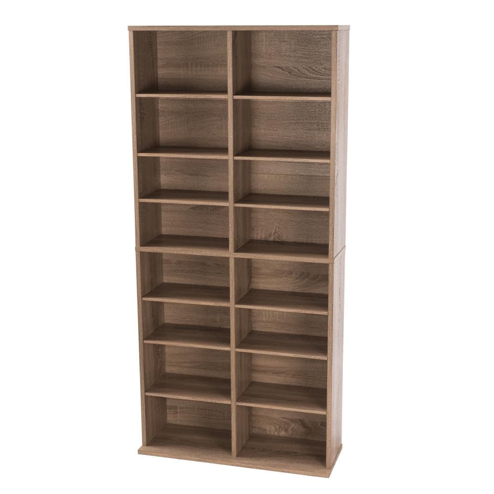 Atlantic 38436252 Weathered Oak Traditional Wood Media Cabinet