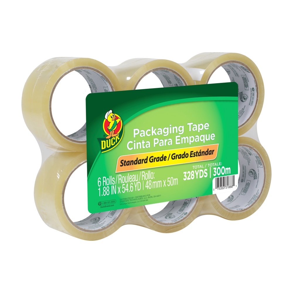 Duck HD Clear Heavy Duty Packing Tape with Dispenser, 1.88 in x 22.2 yd,  Clear, 1 Roll