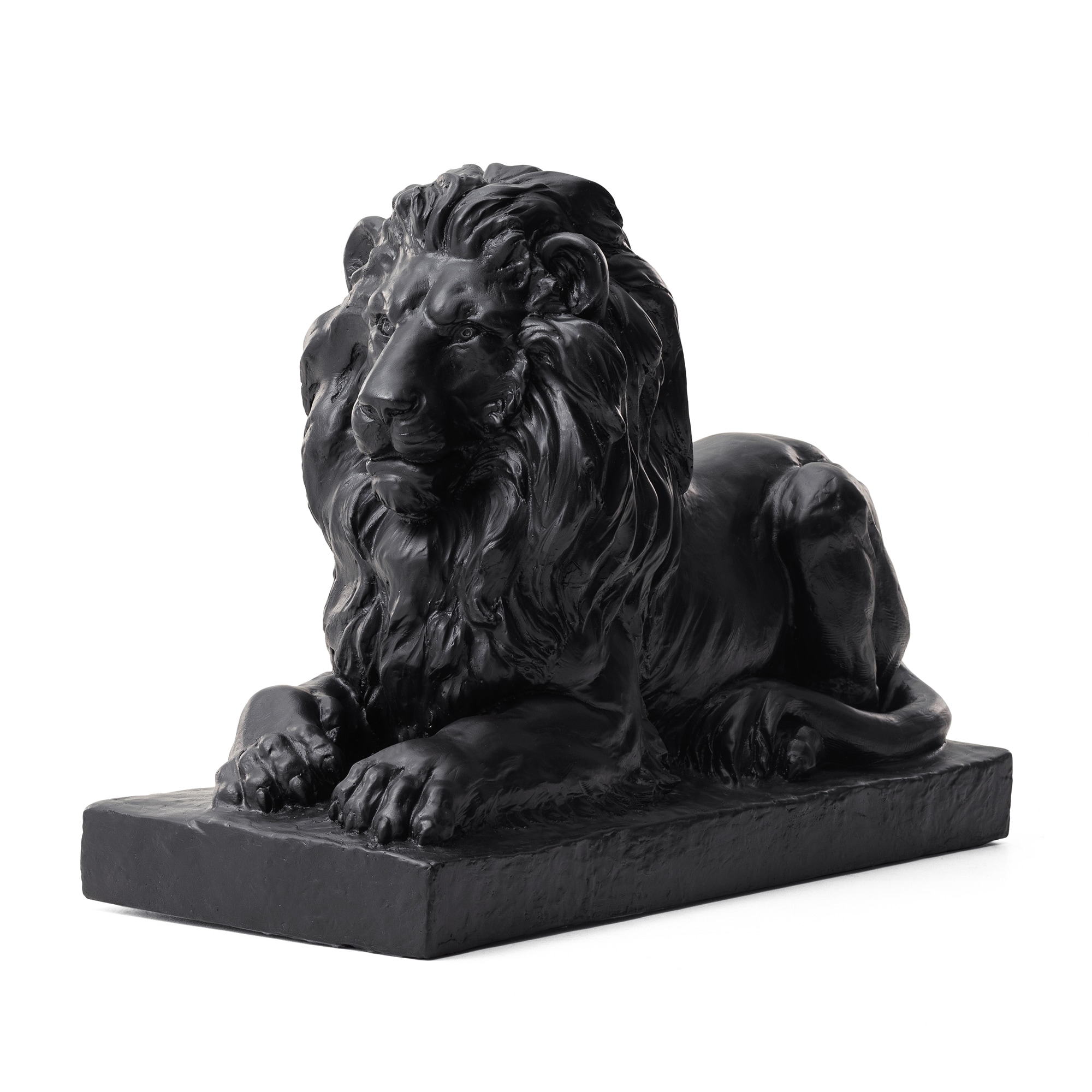 Glitzhome 2025400042 15.25-Inches H x 9-Inches W Black Lion Garden Statue