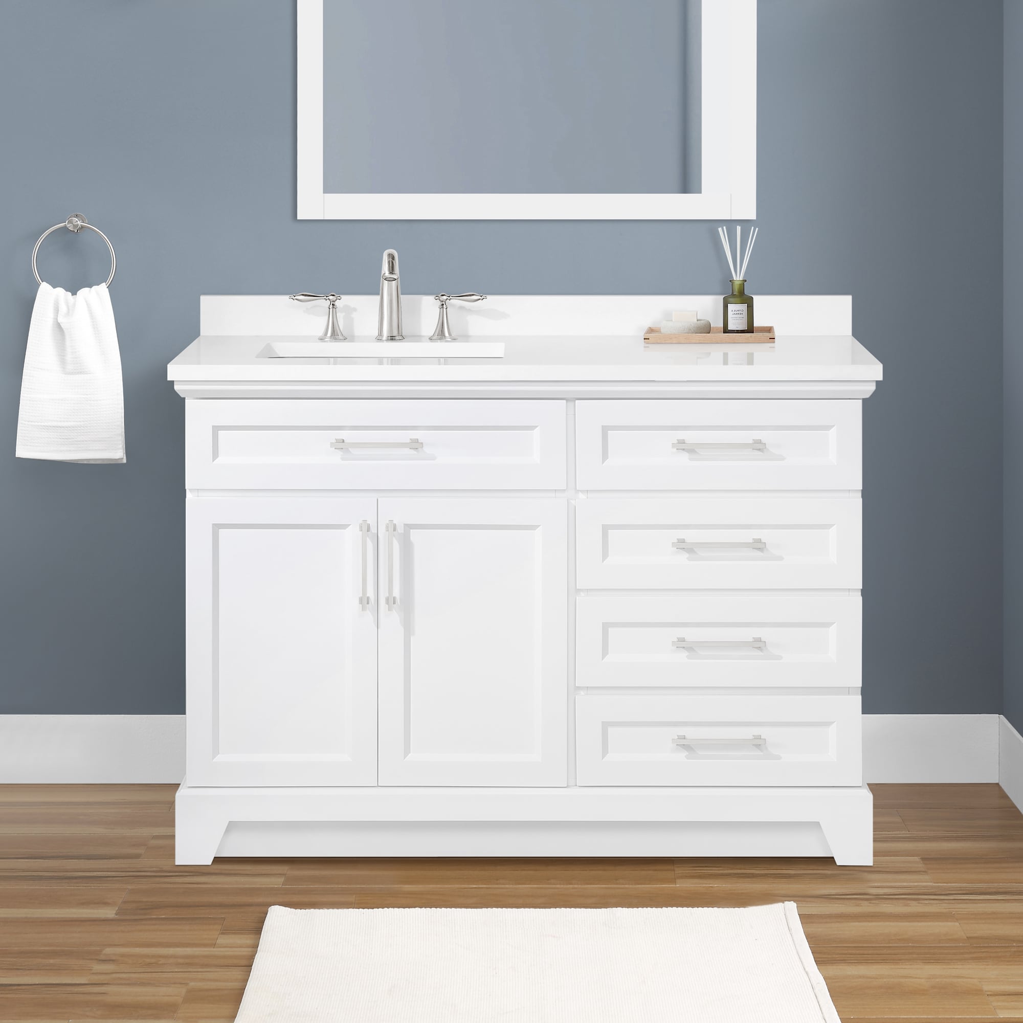 allen + roth Felix 48-in White Undermount Single Sink Bathroom Vanity ...