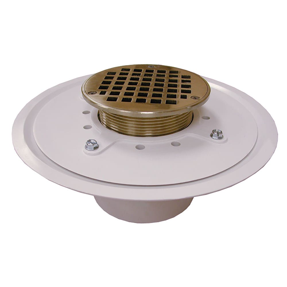 Jones Stephens 4-in Heavy Duty PVC Floor Drain Base with 3-1/2-in Metal ...