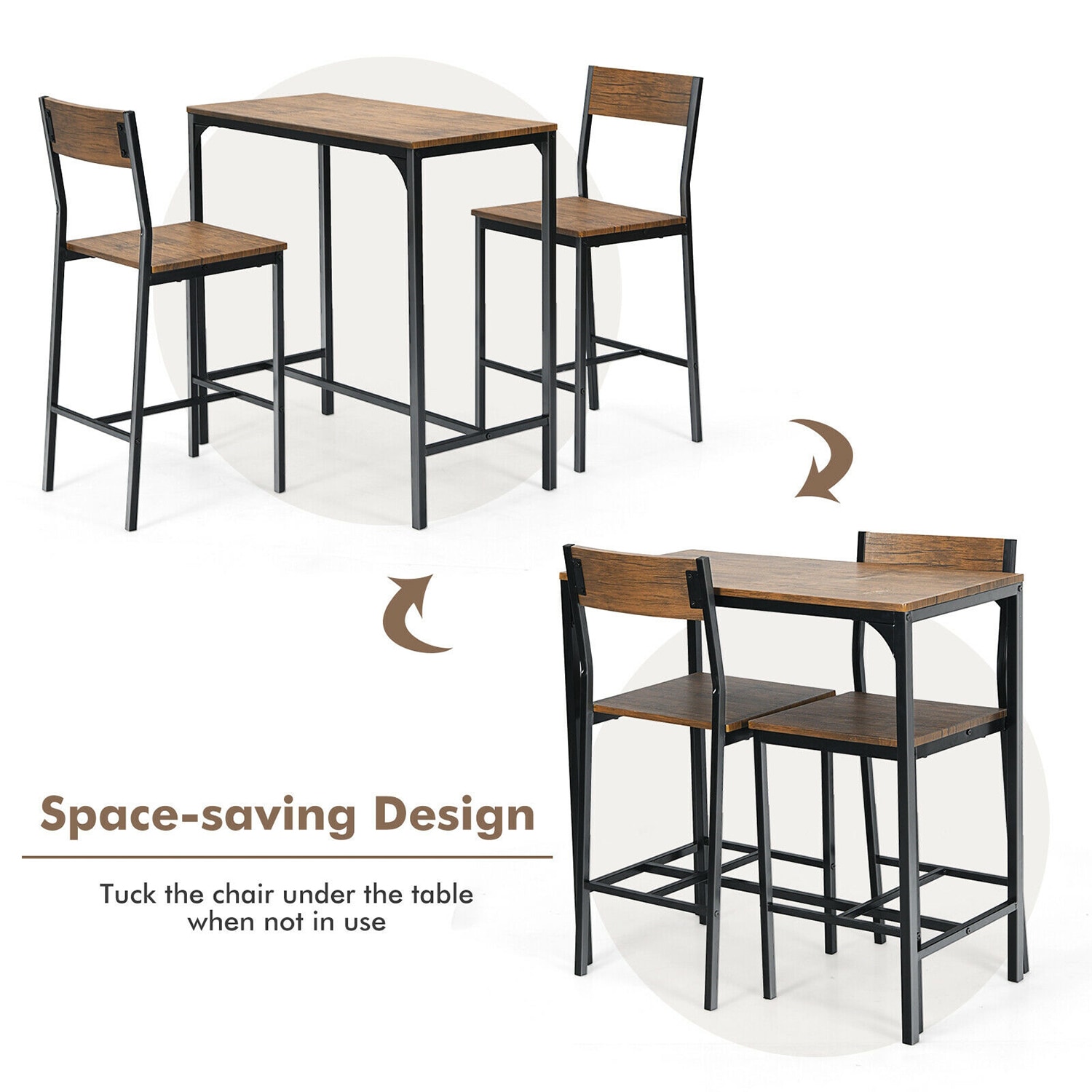 WELLFOR UTJ10243BK Patio-Dining-Sets - View #4