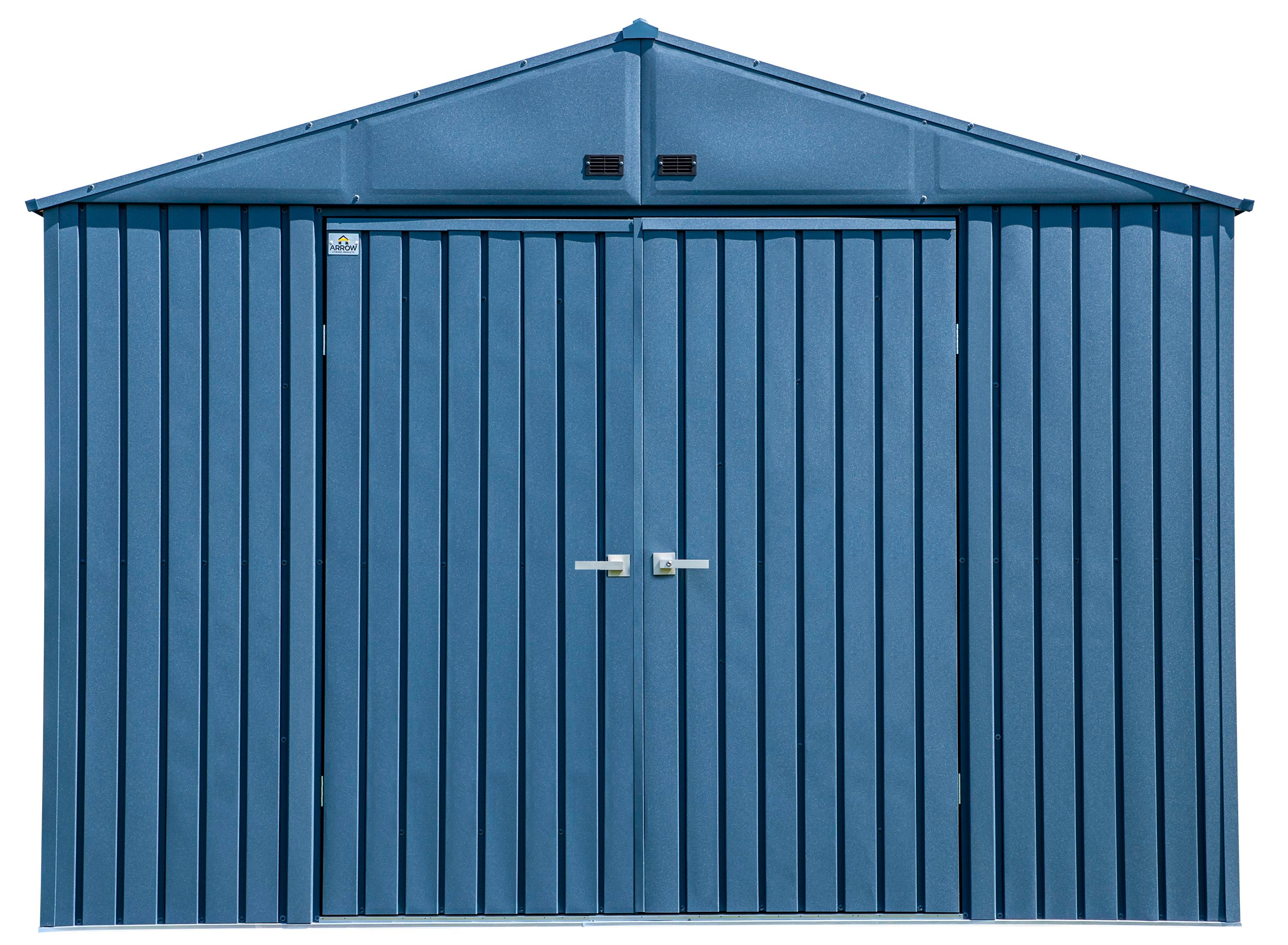 10 ft. x 8 ft. Blue Grey Galvanized Steel Storage Shed