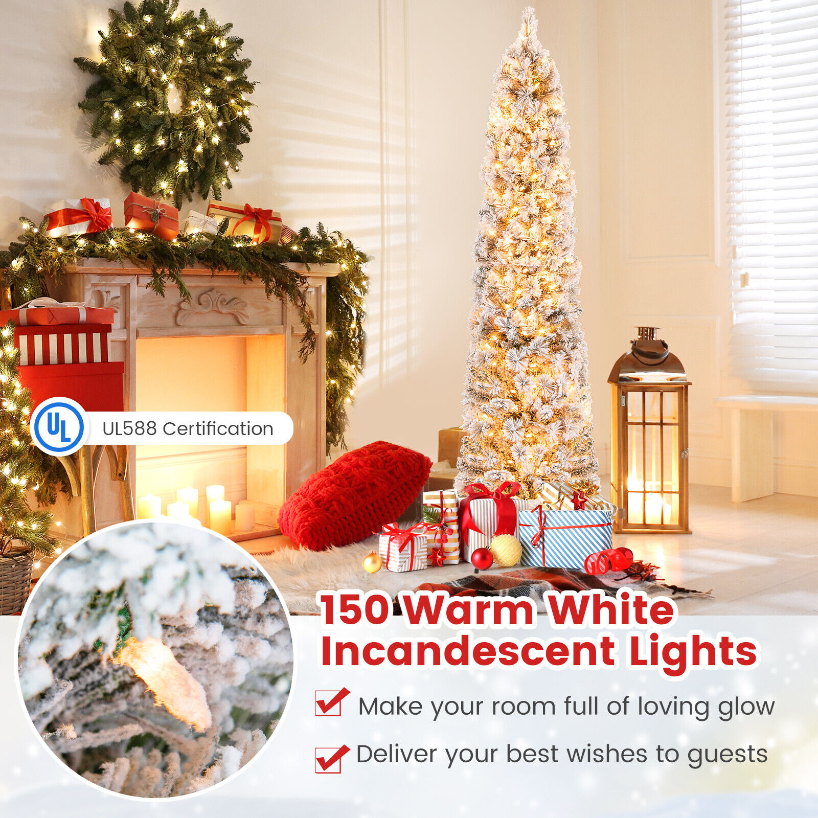 WELLFOR TX-HGY-10011US Artificial-Christmas-Trees - View #2