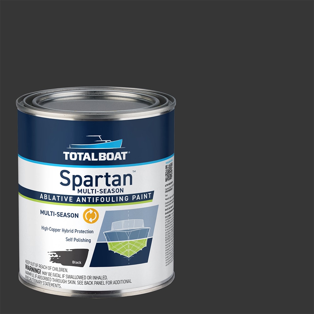 TotalBoat 488394 Spartan Boat Bottom Antifouling Paint Flat Black Oil-based Marine paint ( 1-quart )