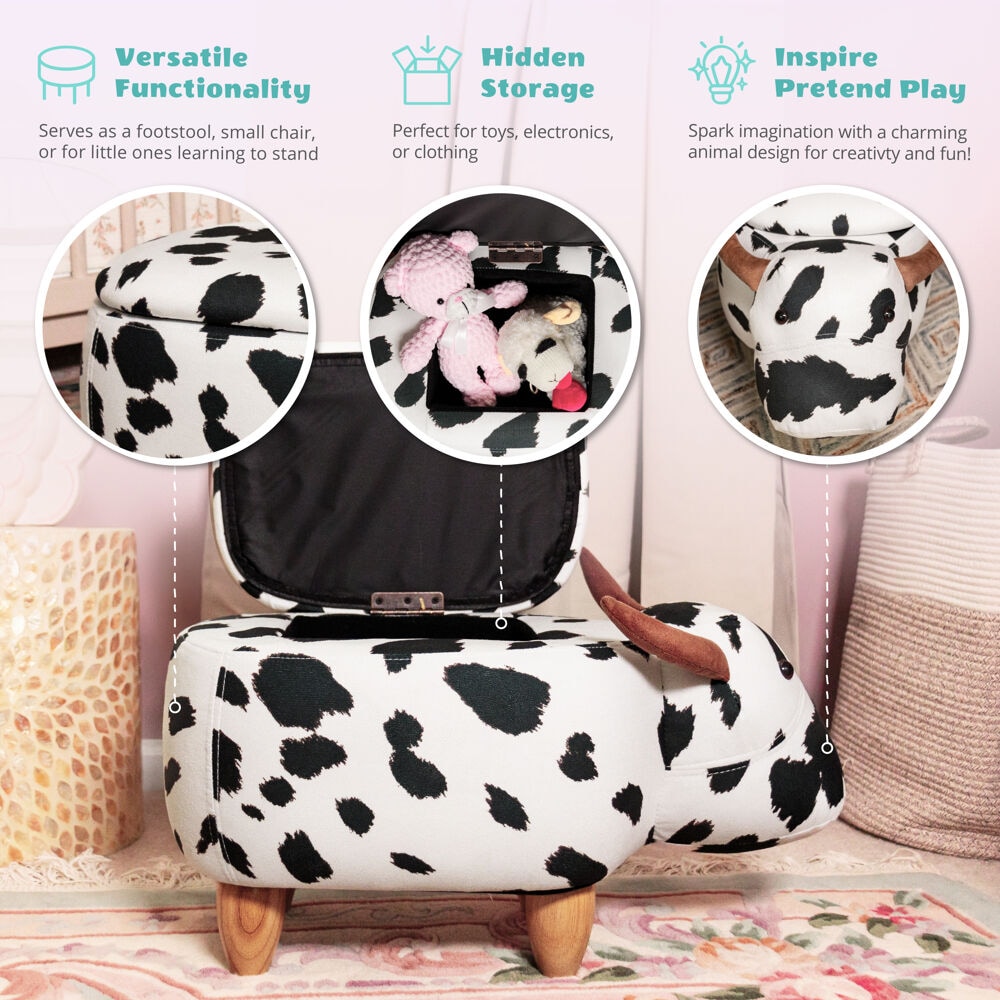 Critter Sitters CSCOWSTOTT-BLKWHT Kids-Chairs - View #4