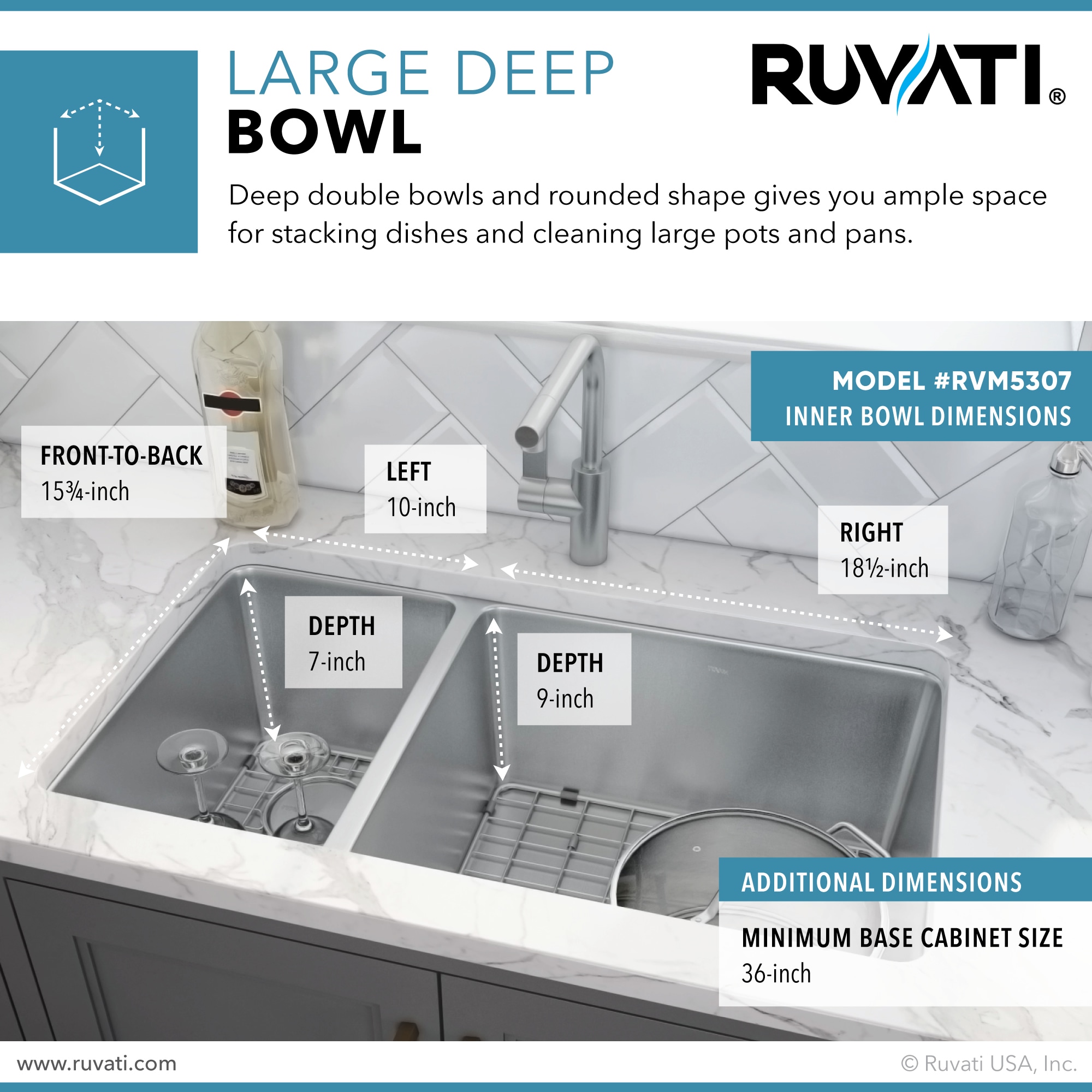 Ruvati RVM5307 Kitchen-Sinks - View #4