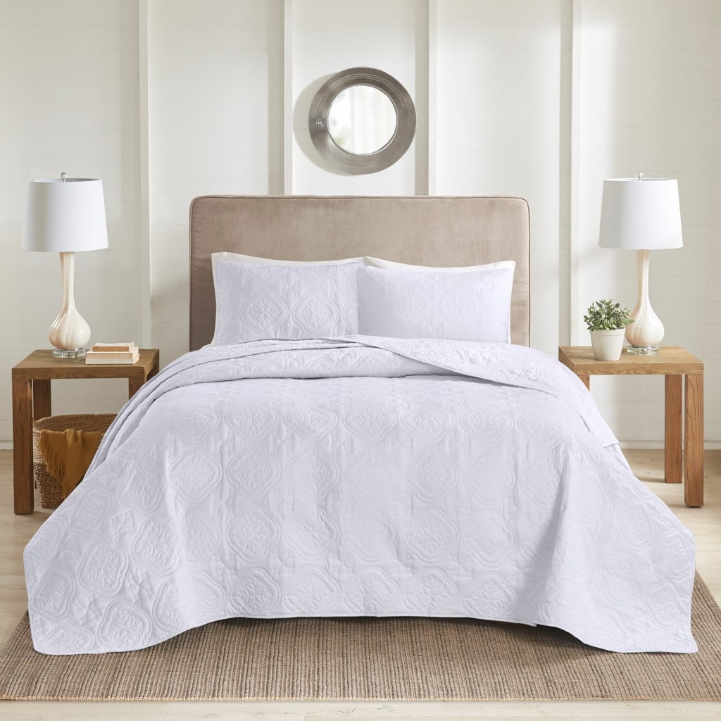 Tinyhomie 3 Piece Reversible Bedspread Set White King/Cal King