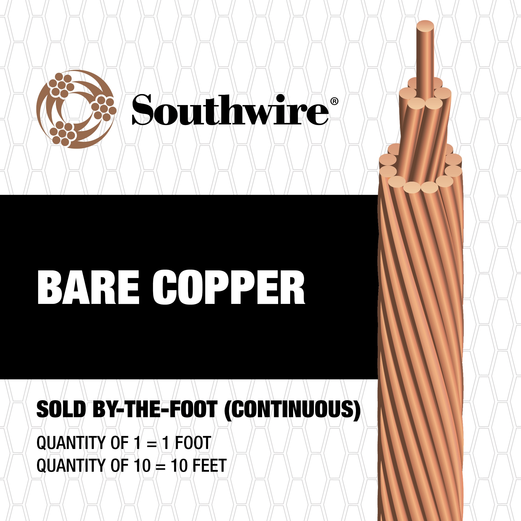 18 AWG Bare Copper Wire, 7 Sizes