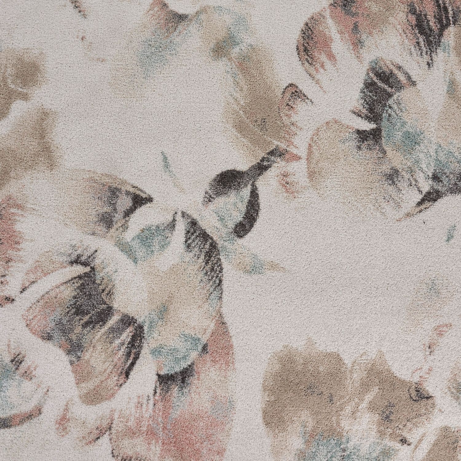 Reversible Blue Floral Synthetic Area Rug 5'2" x 7'2"