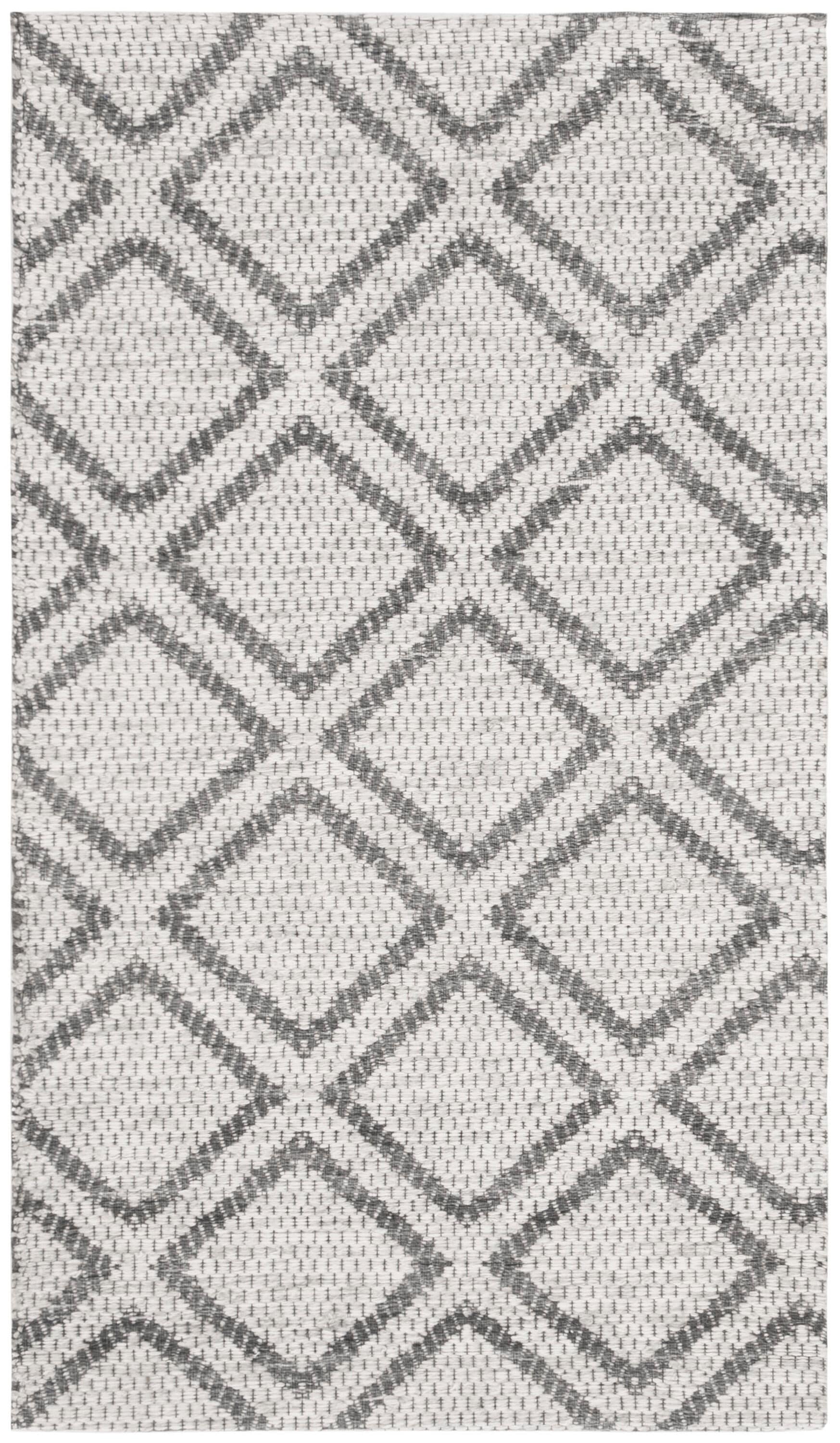 Gray Rectangular Hand Tufted Wool Area Rug