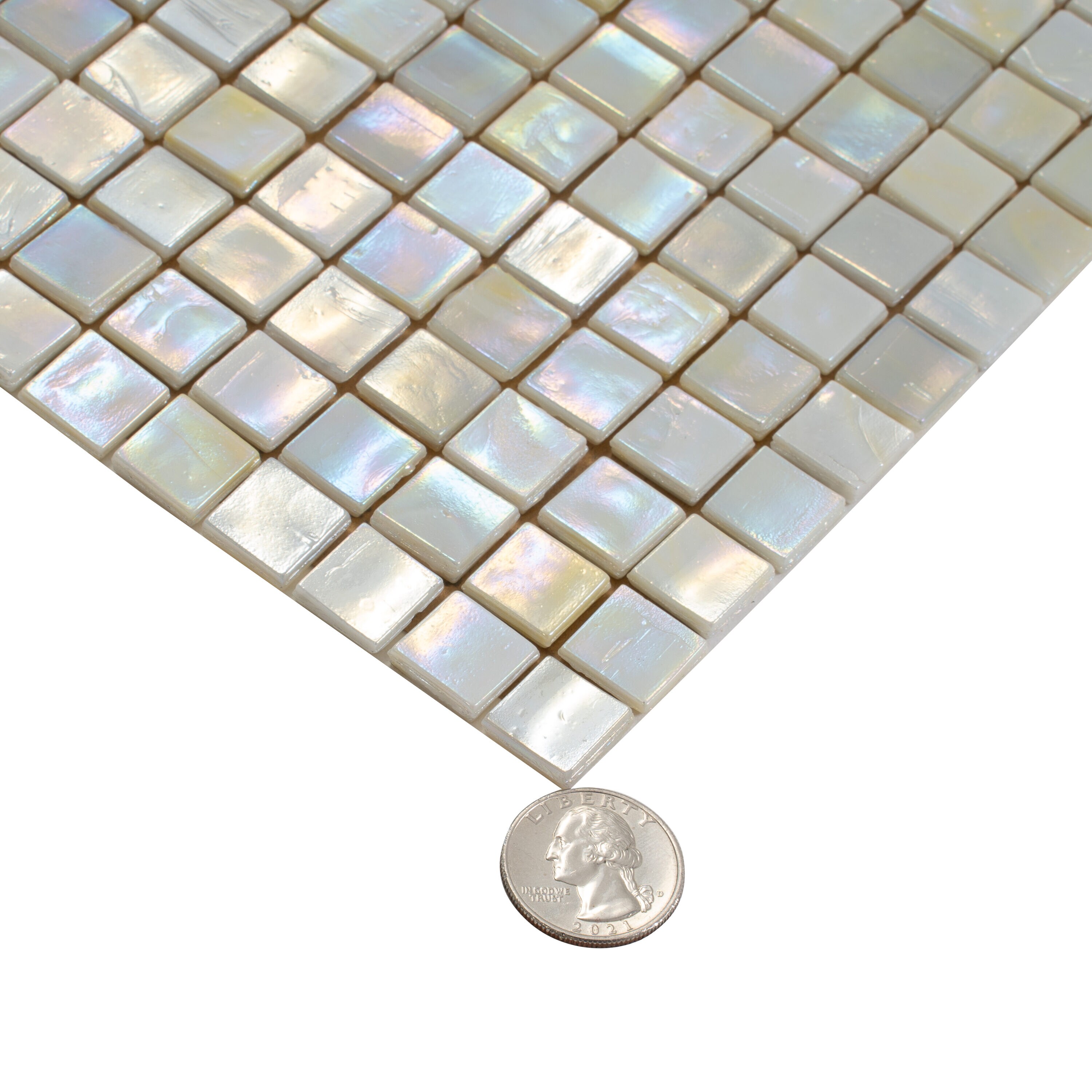 Skosh 11.6" x 11.6" Iridescent Glass Mosaic Tile