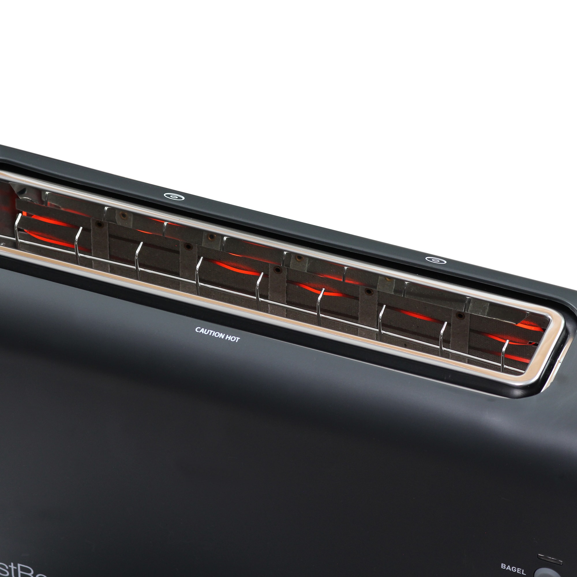 Black Stainless Steel 2-Slice Toaster with Wide Slot and Crumb Tray