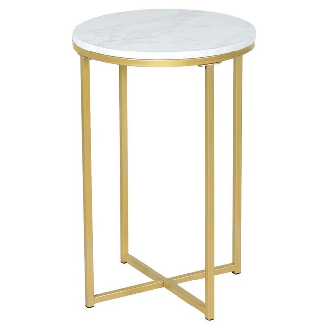 Casainc End Table Gold Wood Round, Small Round End Table Cover