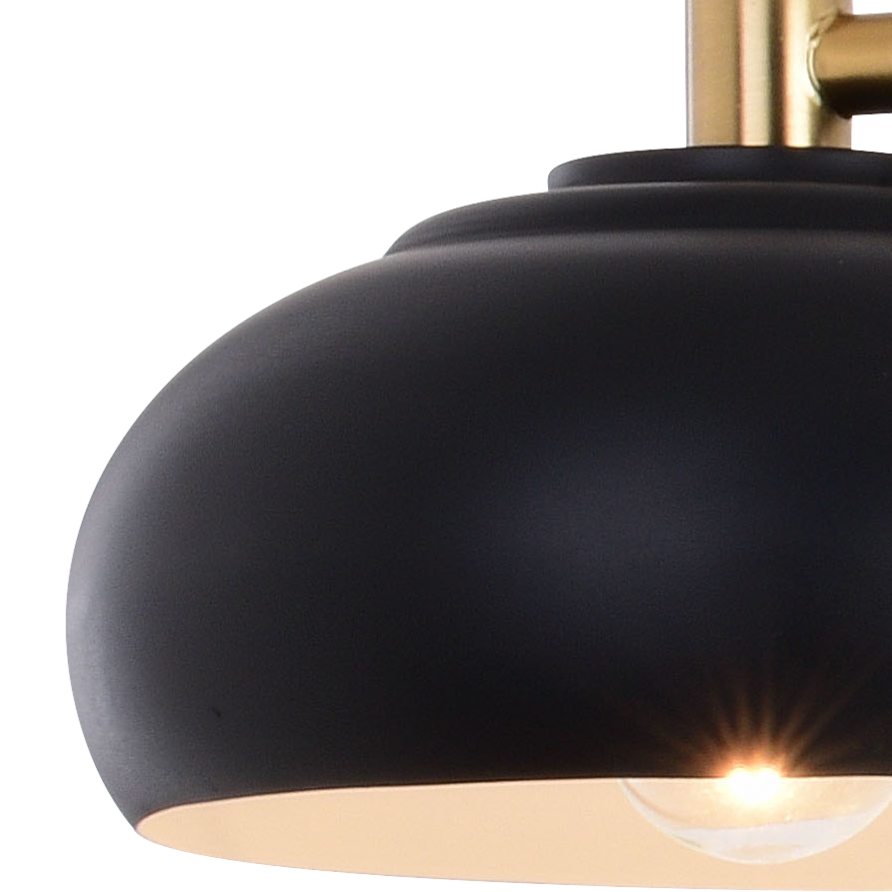 Matte Black and Satin Brass 4-Light Dimmable Vanity Fixture