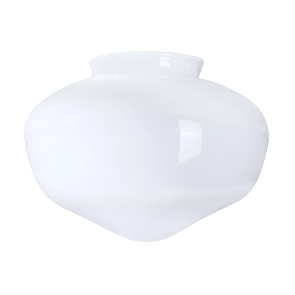 Style Selections 8-in x 8-in Schoolhouse Opal Opal glass Flush mount light shade with 4-in Fitter (Lip Fitter) #FSLG0408-5