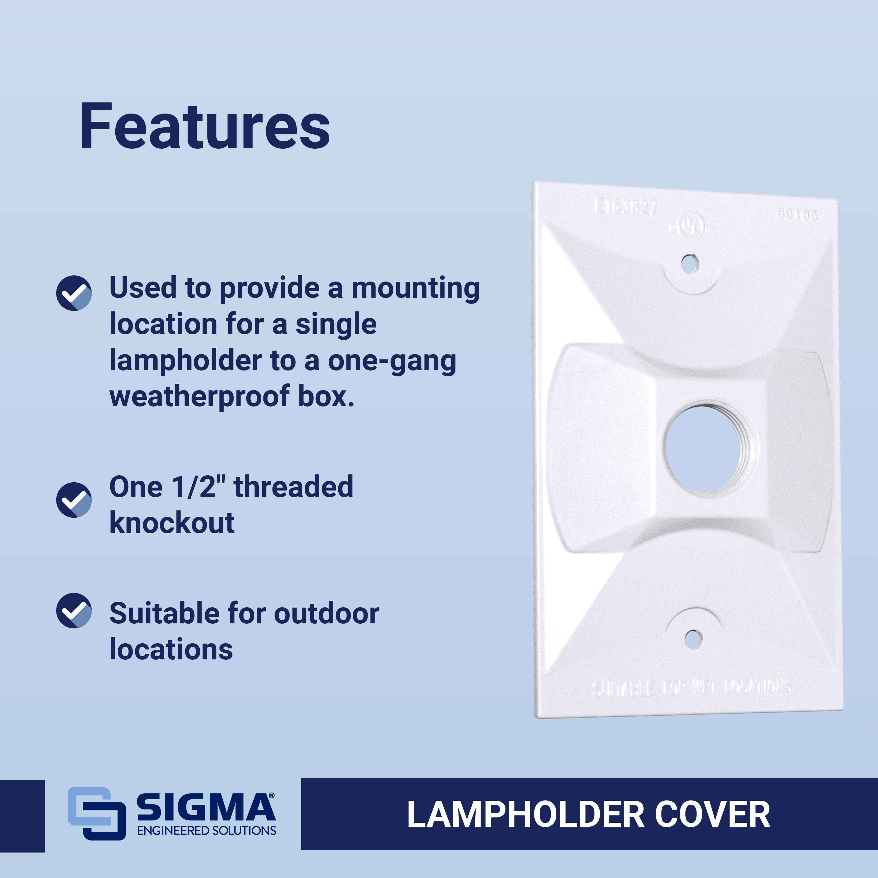 Sigma Engineered Solutions 14371WH Electrical-Box-Covers - View #4