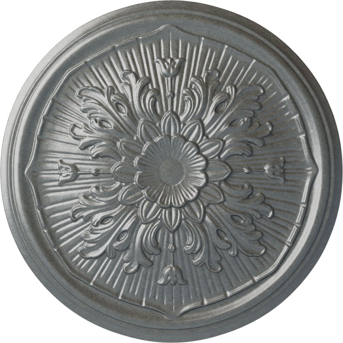 Ekena Millwork CM16LUPLS Luton 15.75-in W x 15.75-in L Painted Platinum Polyurethane Whole Ceiling Medallion