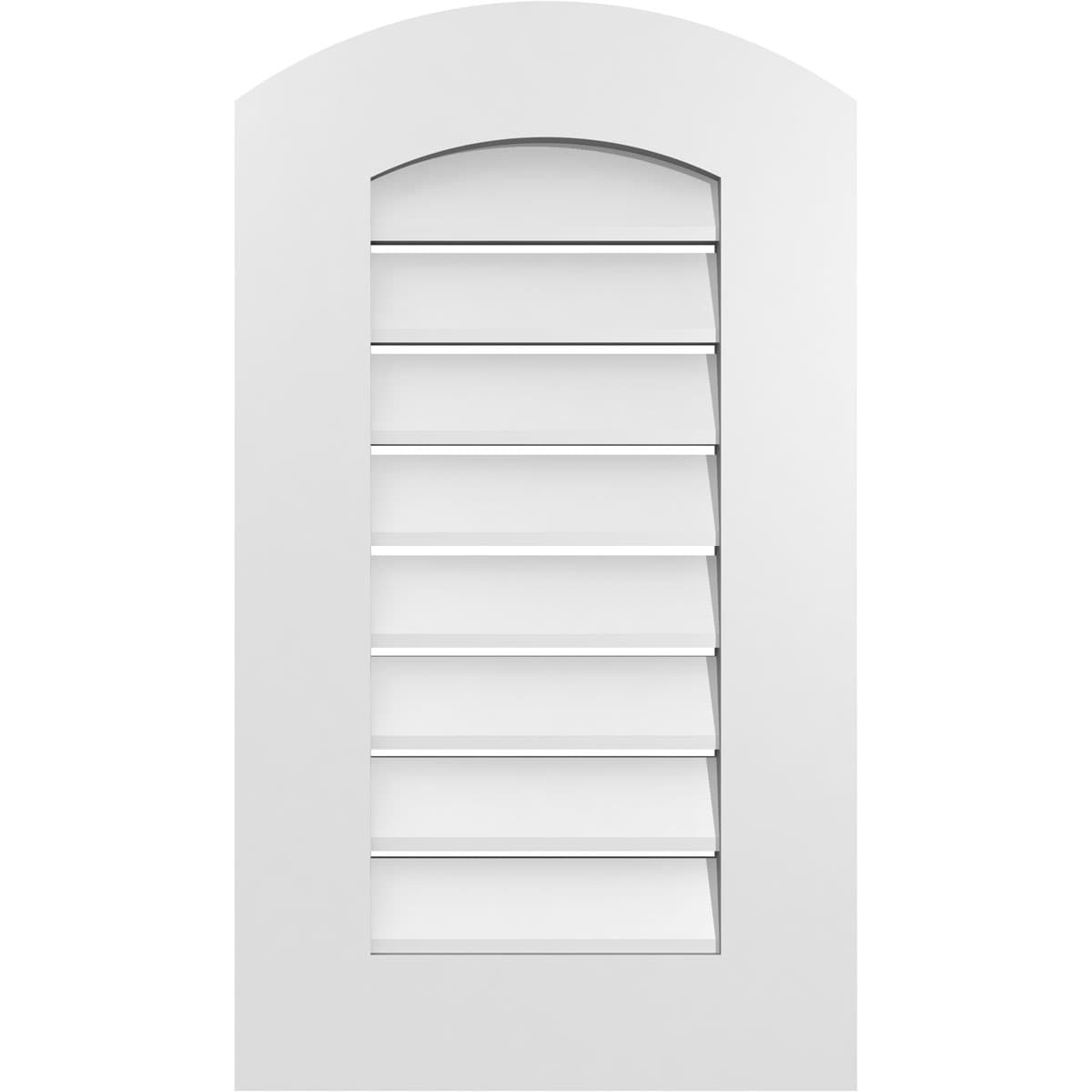 Ekena Millwork GVPAR16X2801SF 16-Inches x 28-Inches Off-white Round top PVC Gable Louver Vent
