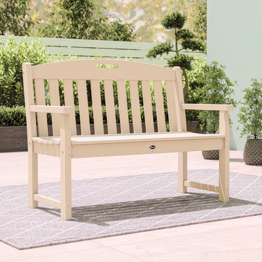 Trex Outdoor Furniture TXB48SC Yacht Club 47.5-in W x 36.0-in H Sand Castle Plastic Garden Bench