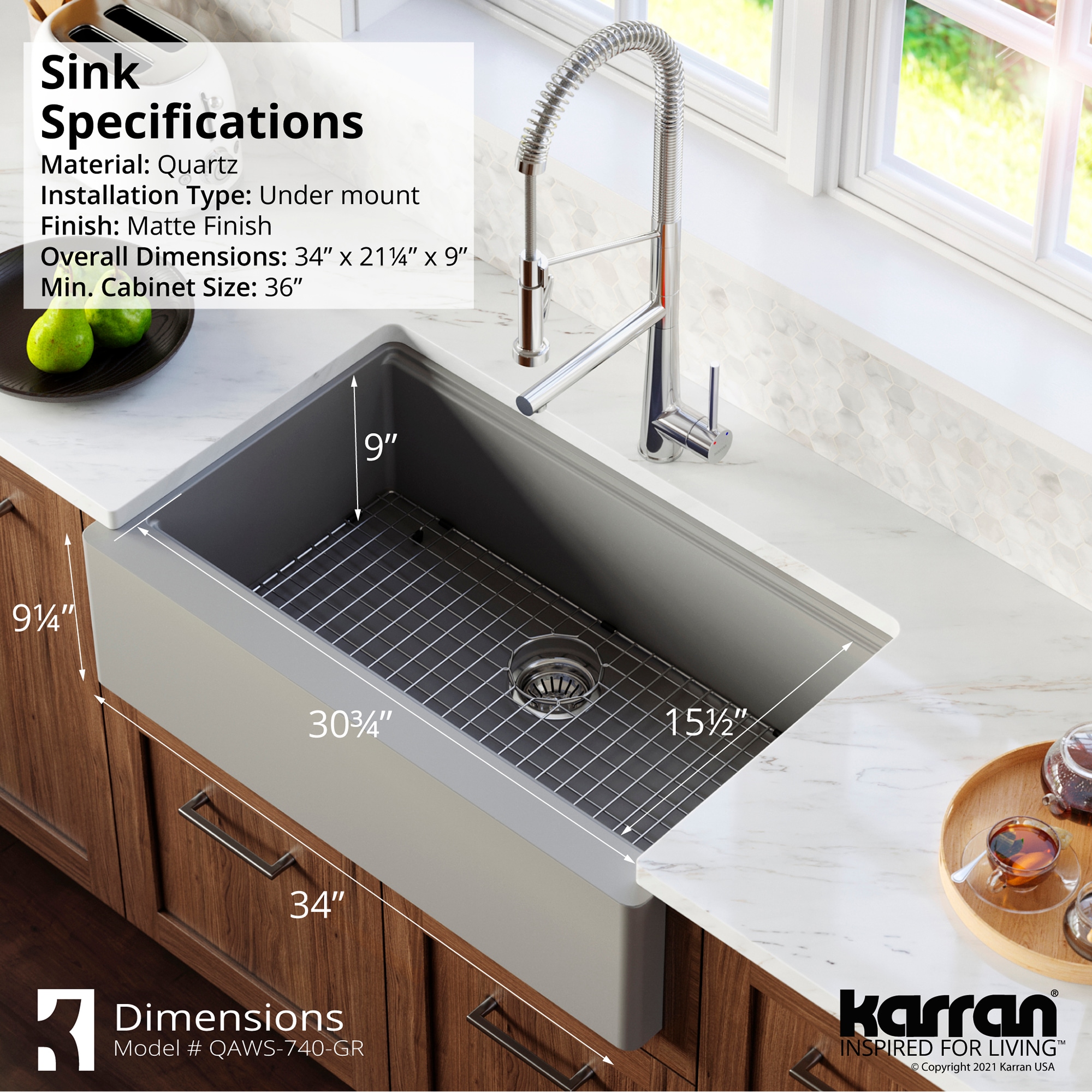 Karran QAWS-740-GR Kitchen-Sinks - View #7
