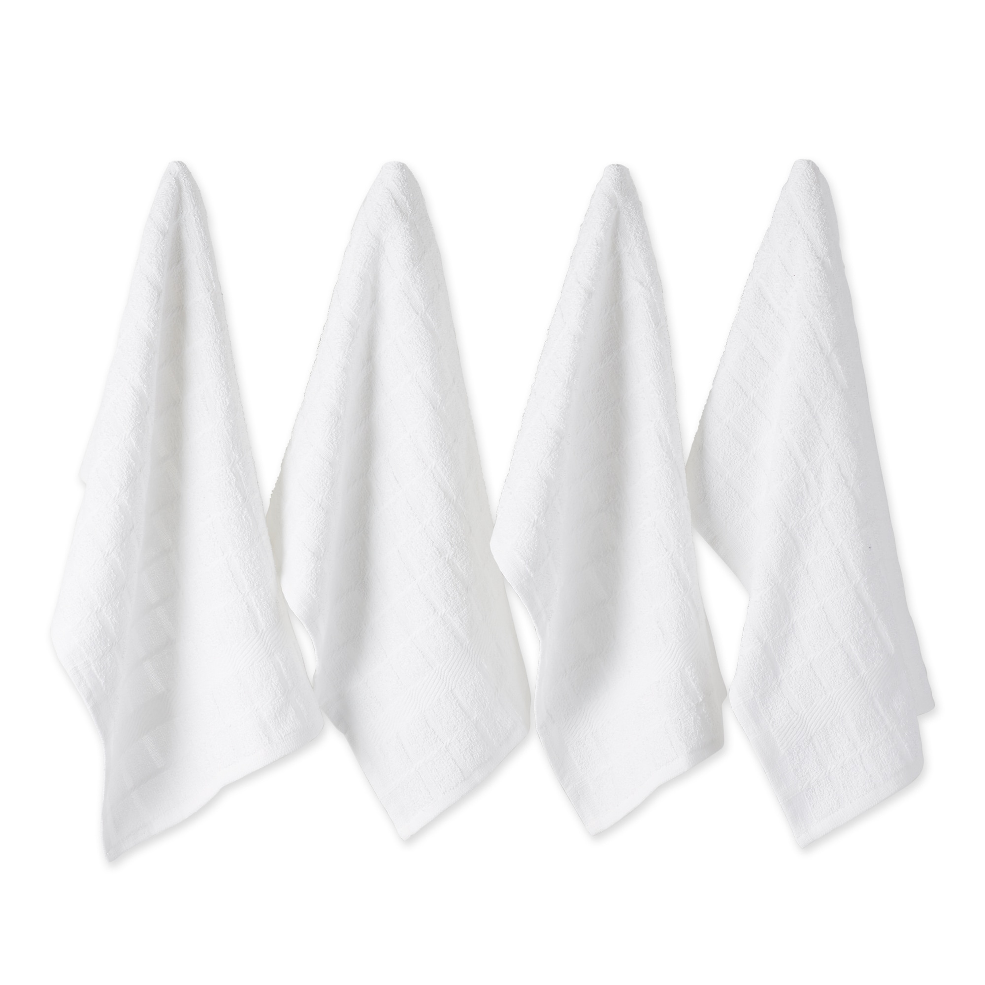DII  Terry Solid Windowpane Dishtowel Set 4 Piece