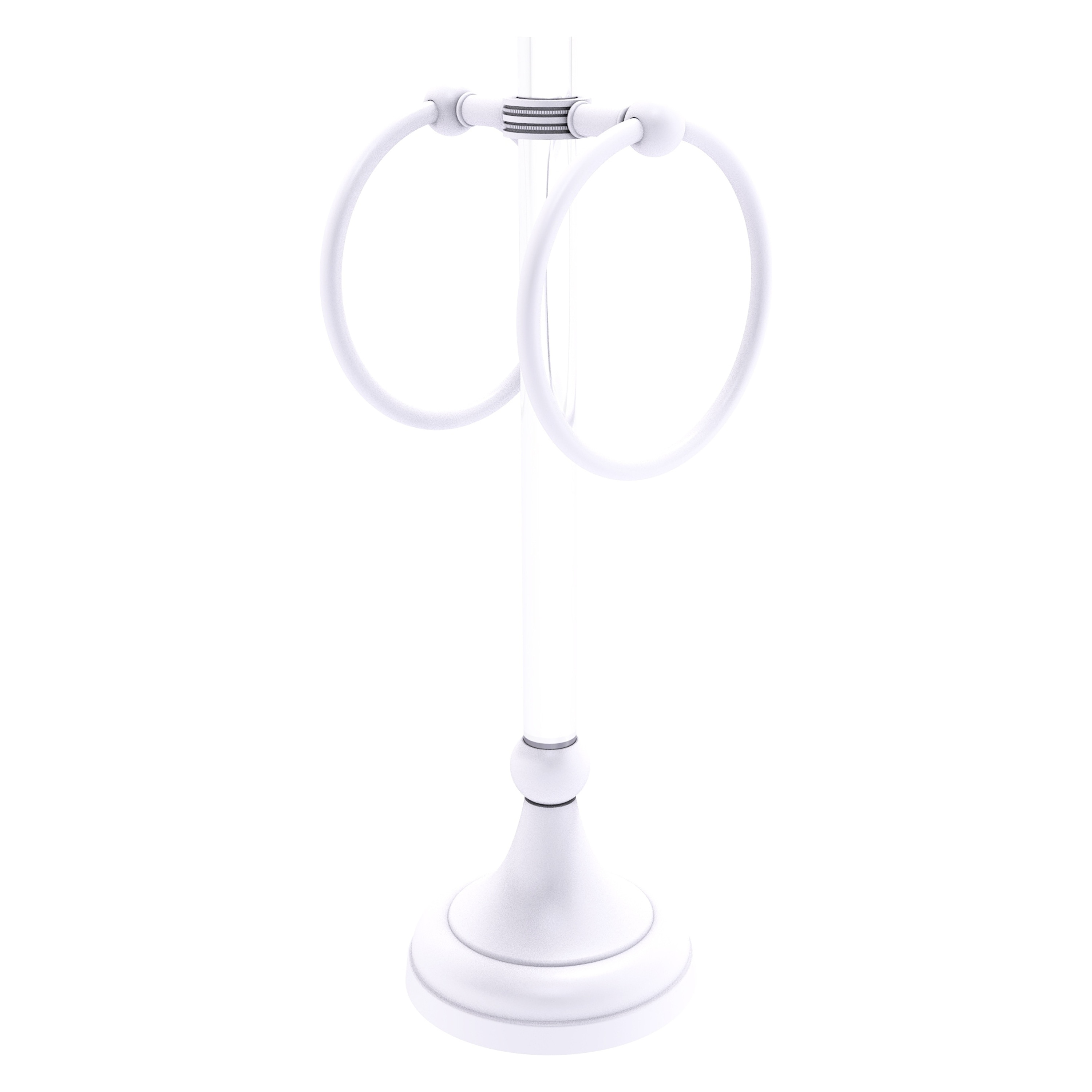 Allied Brass PG-TRSD-10-WHM Pacific Grove Matte White Freestanding countertop Double Towel Ring