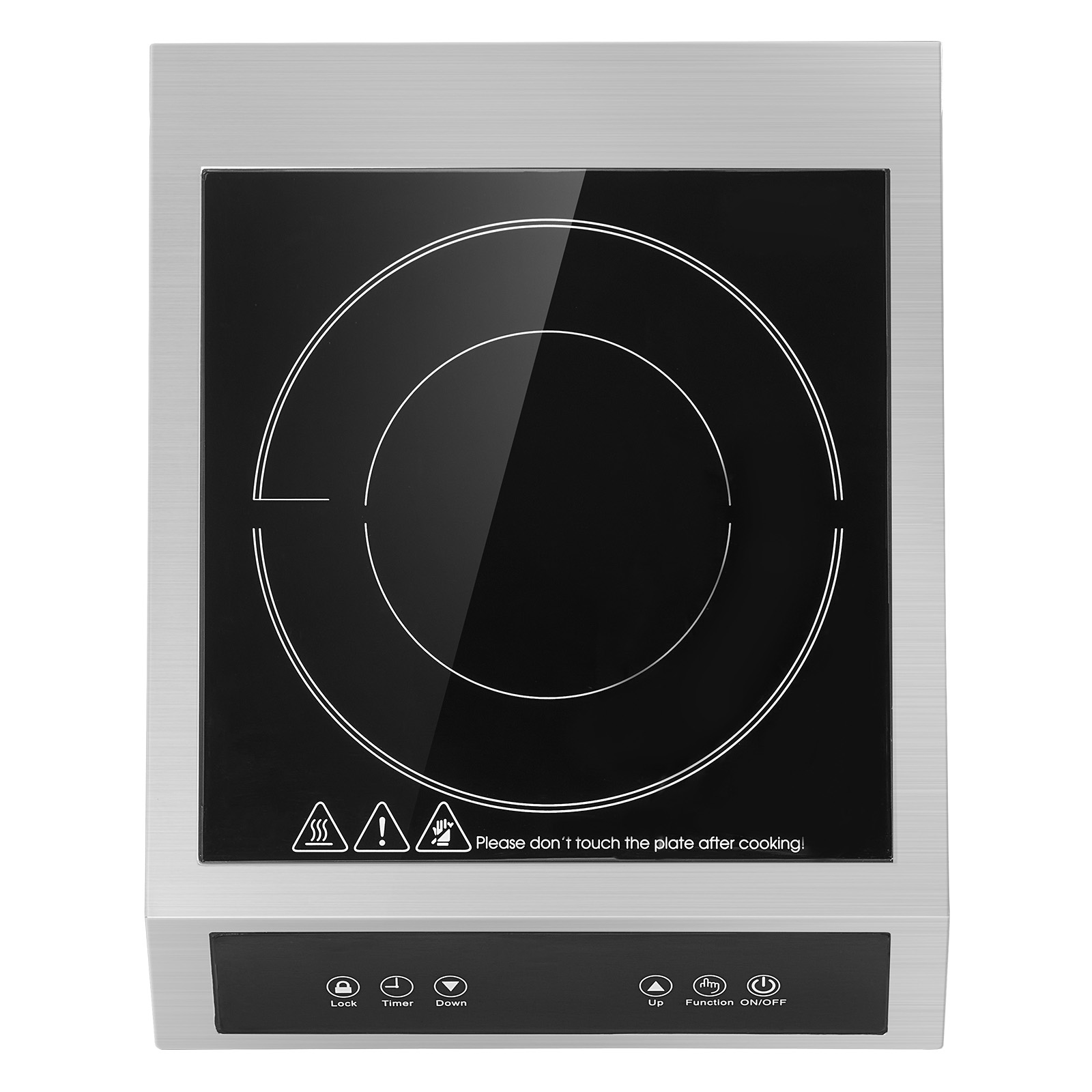 VEVOR SCSYDGLKTMSD06339V4 Portable Induction Cooktop 3500W Commercial Induction Burner with 11 Temperature Settings Stainless Steel Countertop Induction Hot Plate with 3H Timer Child Lock for Restaurant Cooking