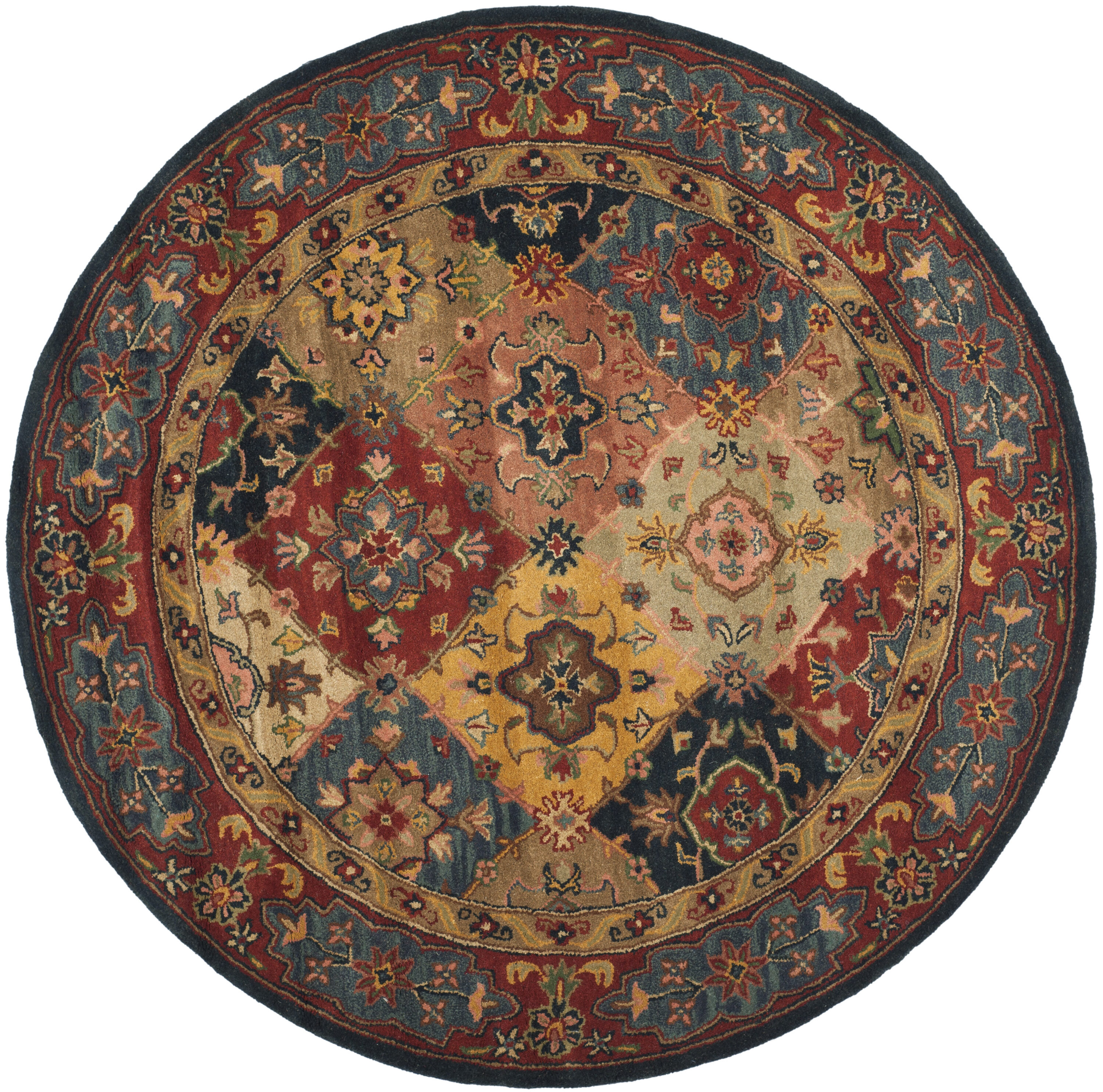 Heritage Red and Multi Wool 10' Round Handmade Rug