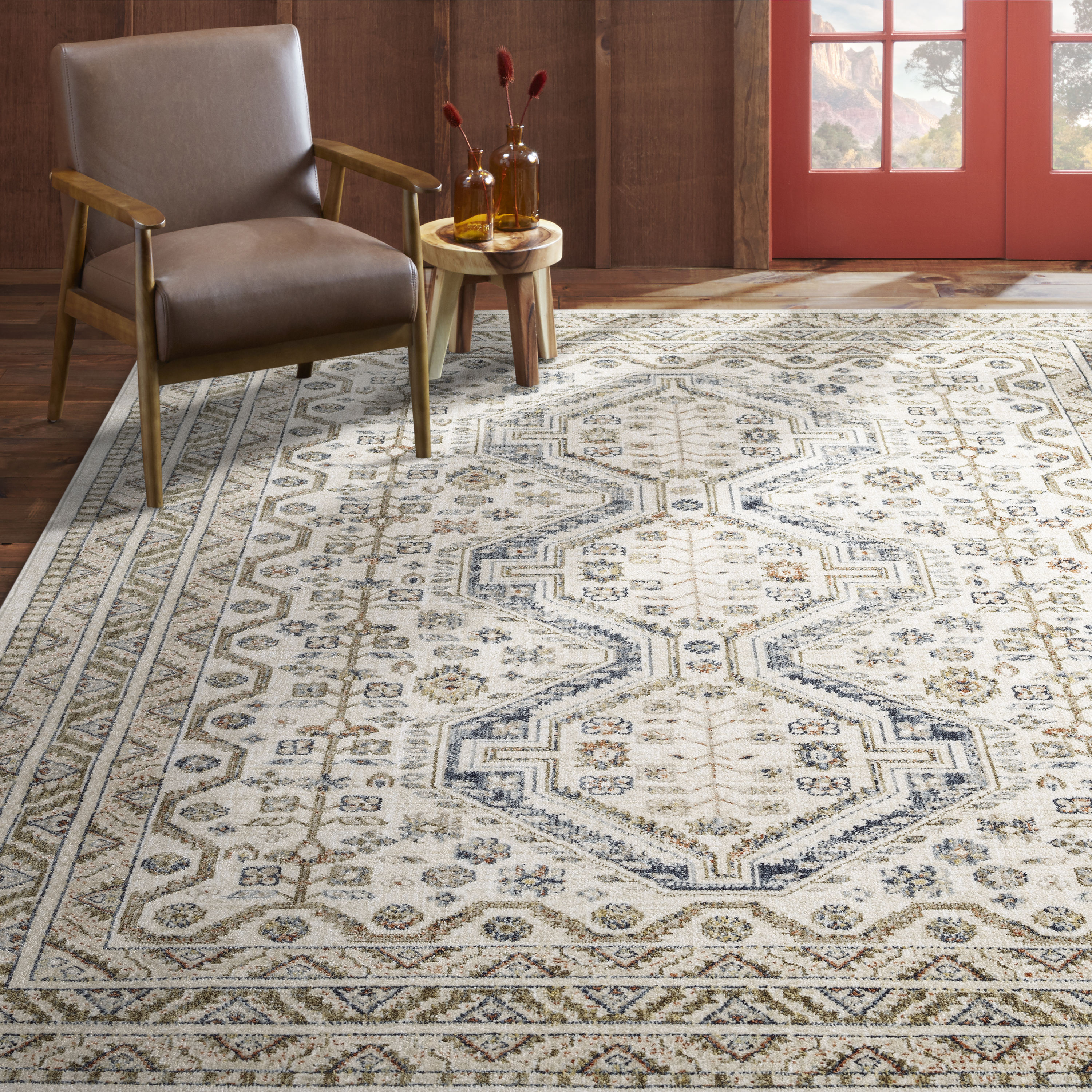 allen + roth Native 8 x 10 Ivorymulti Indoor Area Rug in the Rugs