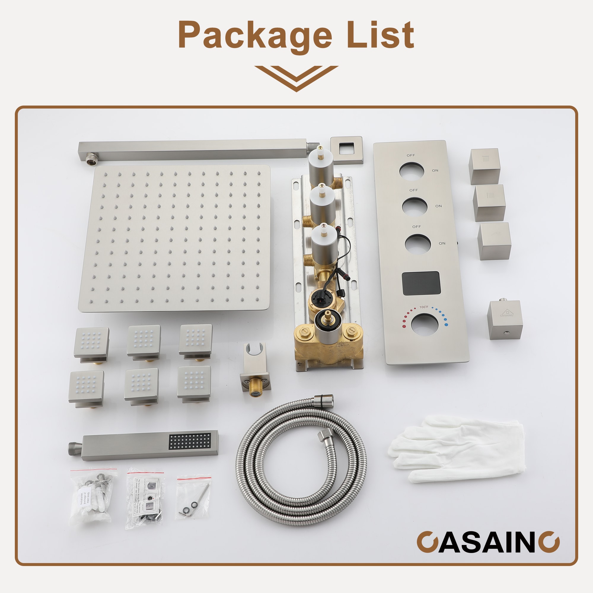 CASAINC KCHS0017-12BN Showerhead-Bar-Panels - View #7