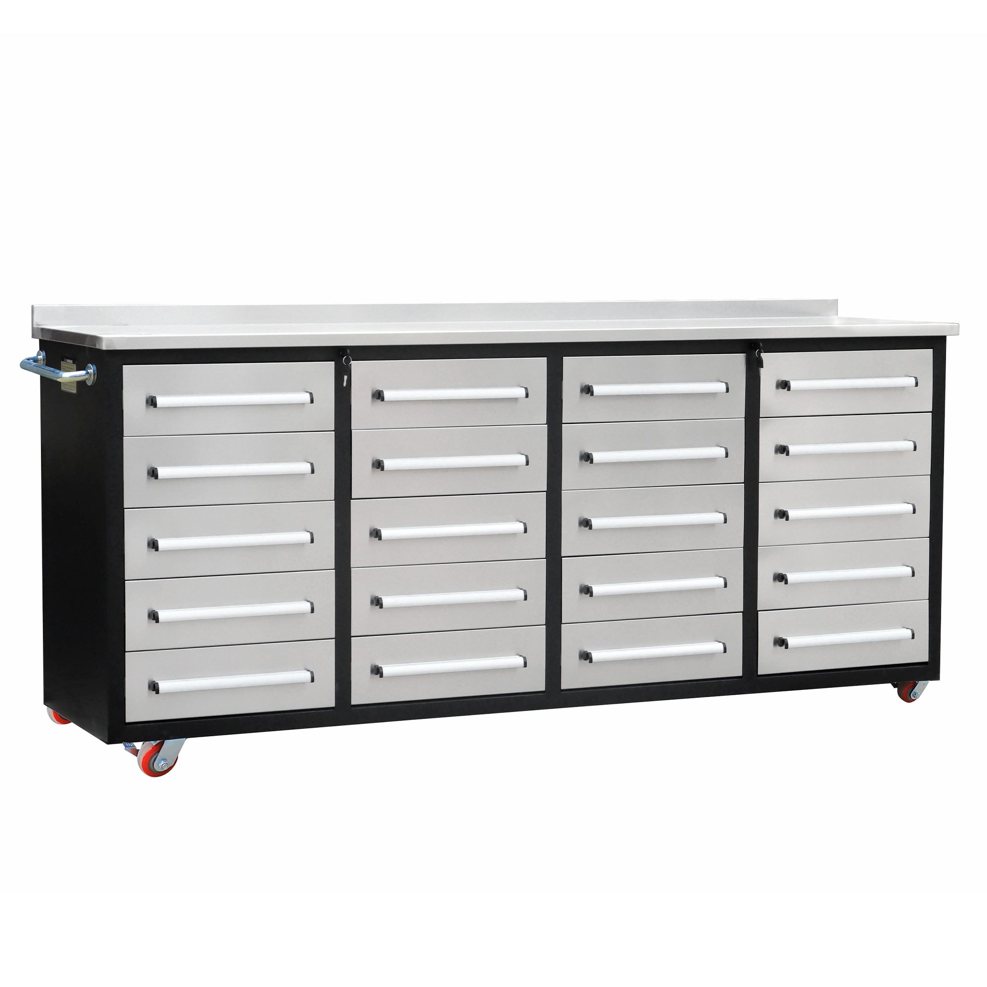 Chery Industrial WW000208 88-in L x 39-in H 20 -Drawers Silver Steel Work Bench