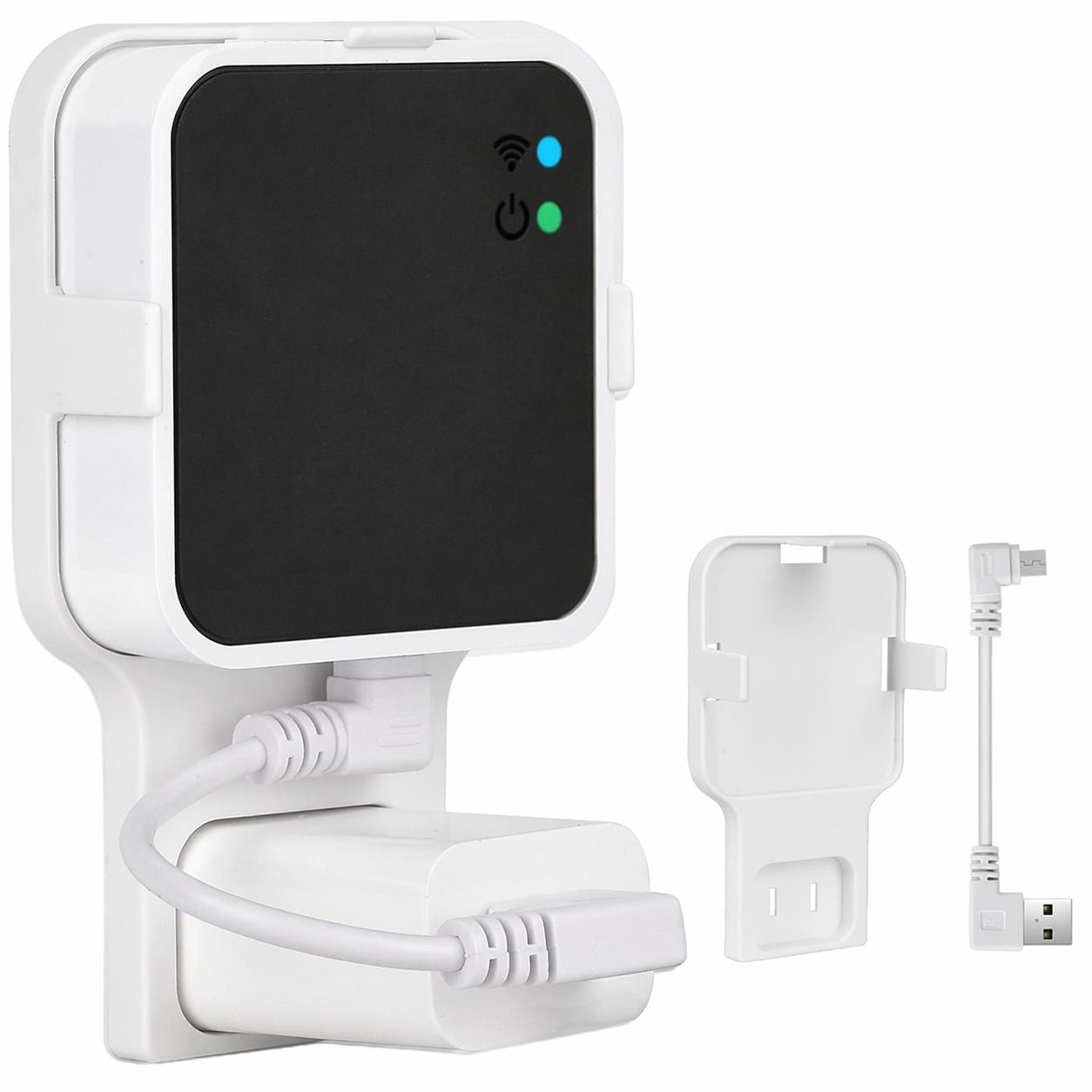 Phyfalip  Outlet Wall Mount for Home Security Camera Sync Module 2 Mounting Bracket Holder with Short Cable No Tools or Screws Needed Easy Install