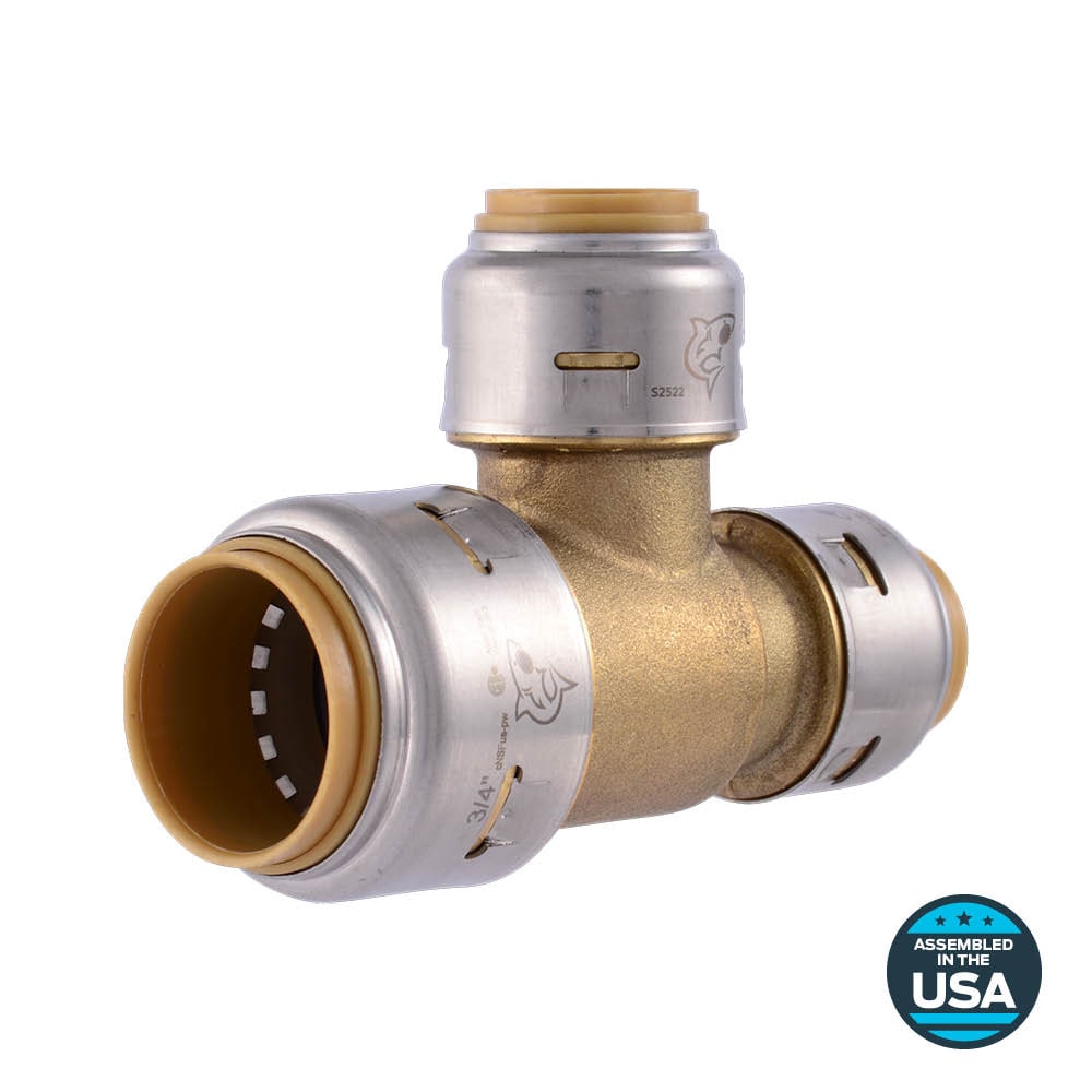SharkBite UR454Z Max 3/4-in x 1/2-in Push-to-Connect Reducing Tee