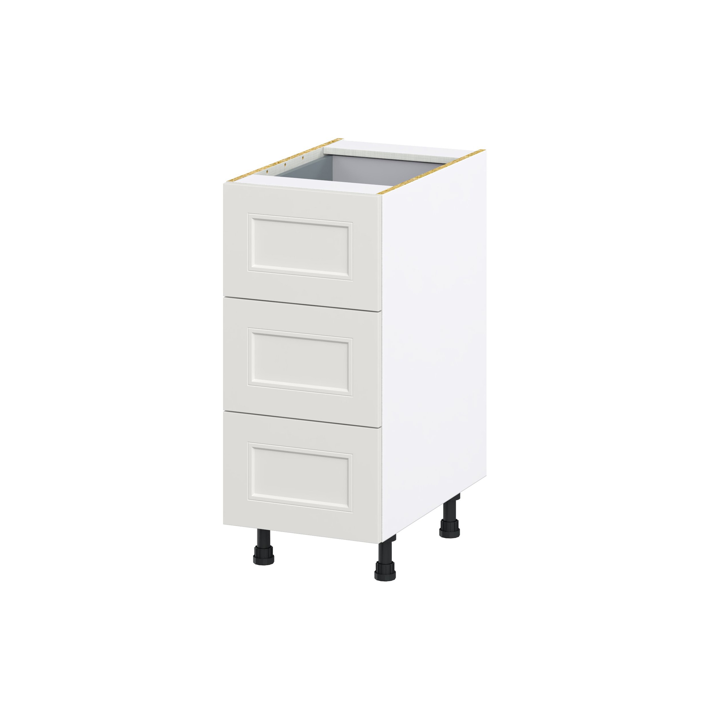 Hugo&Borg DSB3DA15I1-BE Belcourt 15-in W x 34.5-in H x 24-in D Painted Light Gray 4 -Drawers Drawer Base Fully assembled Cabinet (Recessed Panel Shaker)