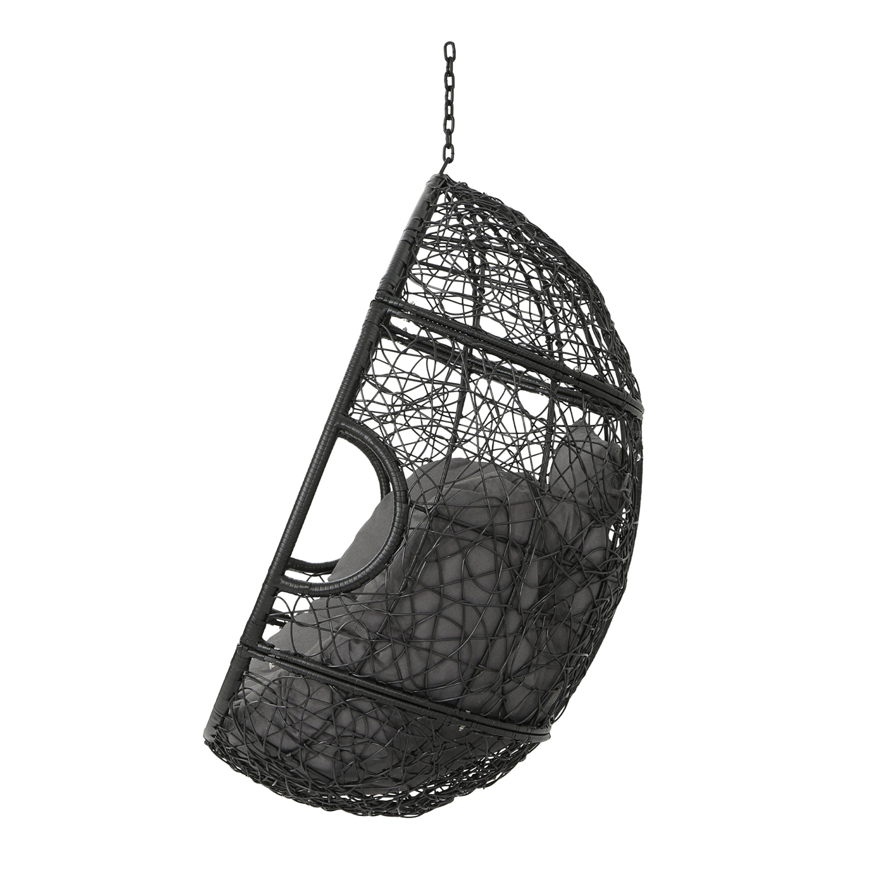 kylie black metal frame hanging zero gravity chair