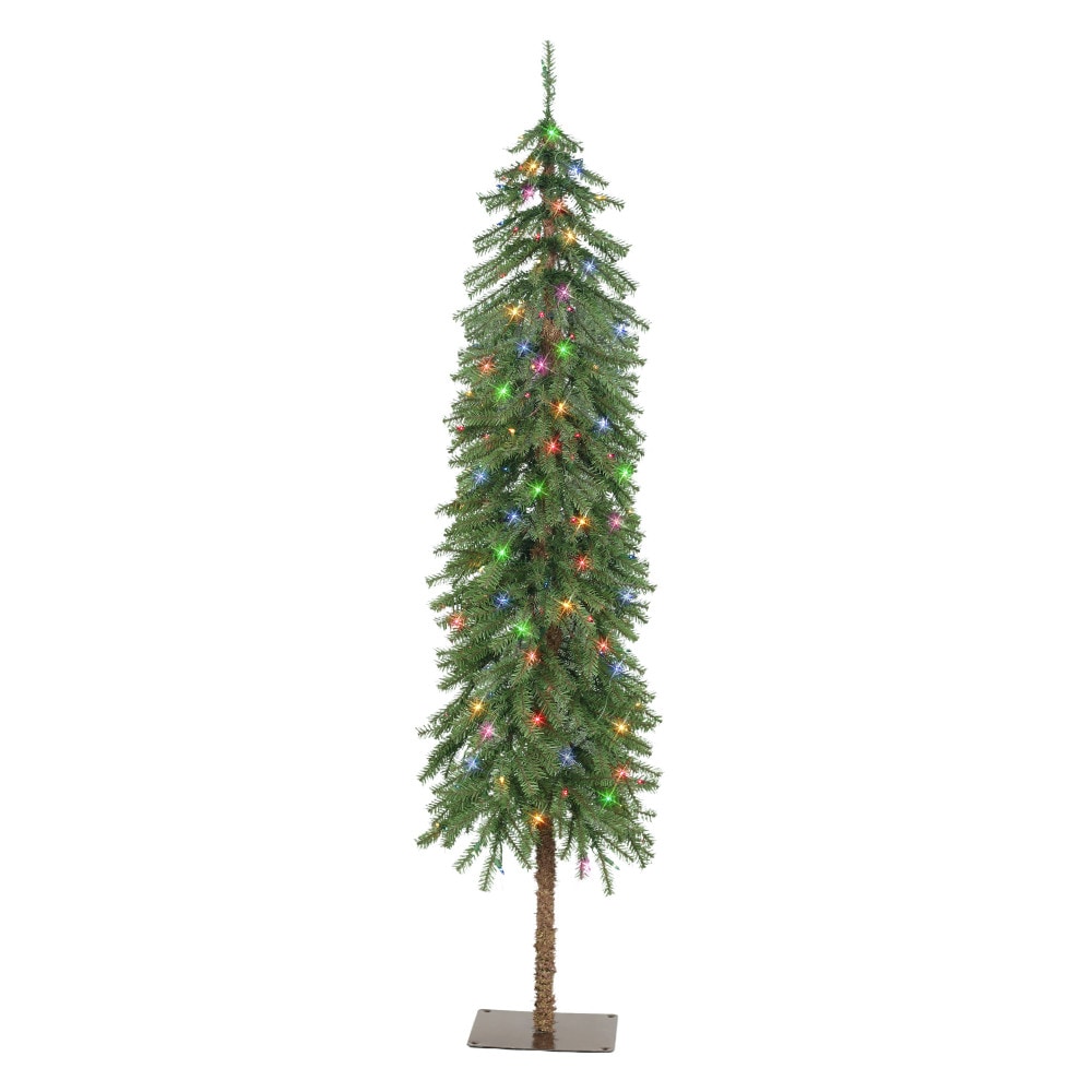 Puleo International AEGA-50M150 5-ft Pine Pre-lit Artificial Christmas Tree with Multicolor Incandescent Lights