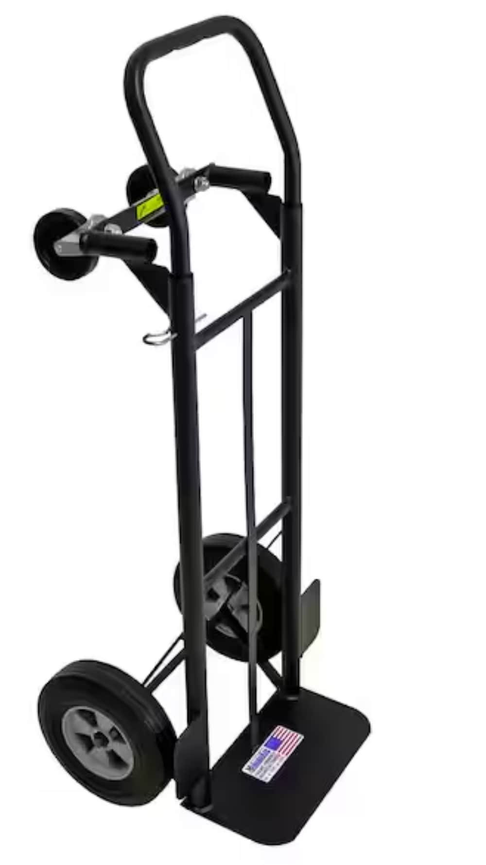 Milwaukee 600-lbs. Capacity 4 -Wheel Black Steel Convertible hand truck #DC35081