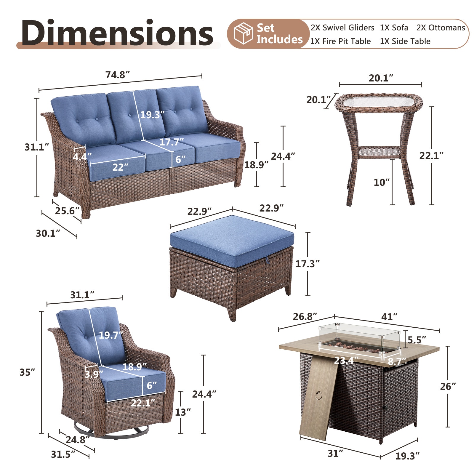 Rilyson FS144CCBR13206014-1 Patio-Conversation-Sets - View #16