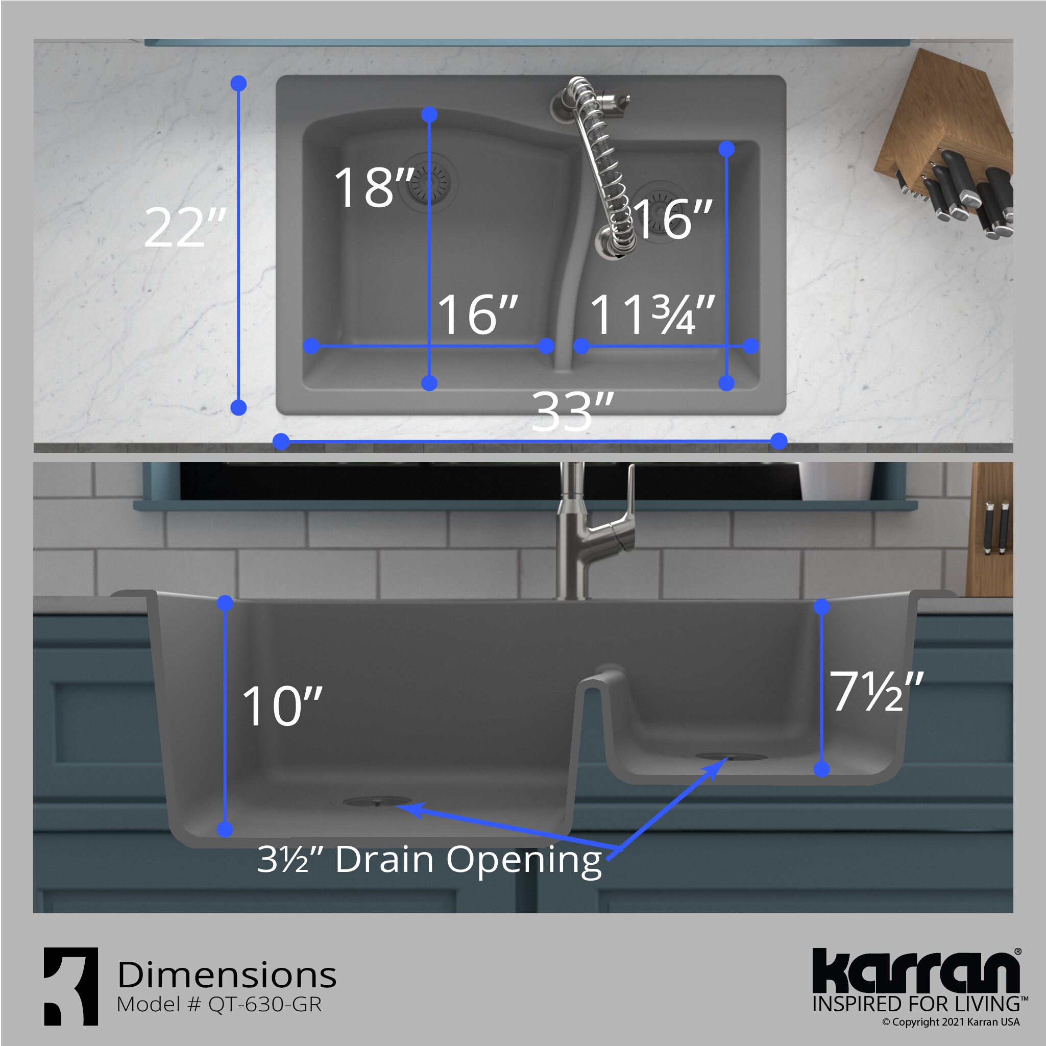 Karran QT-630-GR Kitchen-Sinks - View #8